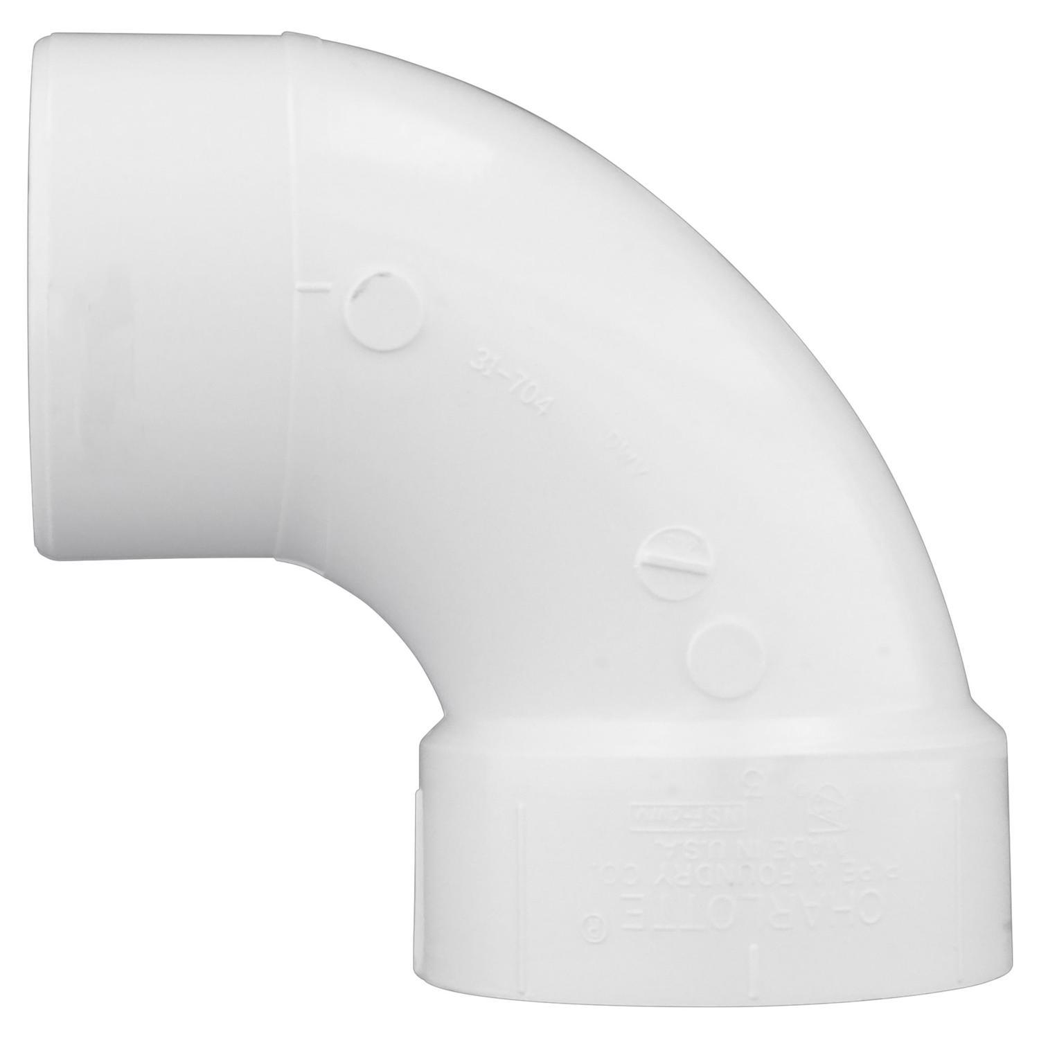 Charlotte Pipe Schedule 40 4 in. Hub X 4 in. D Spigot PVC 90 Degree Street Elbow 1 pk
