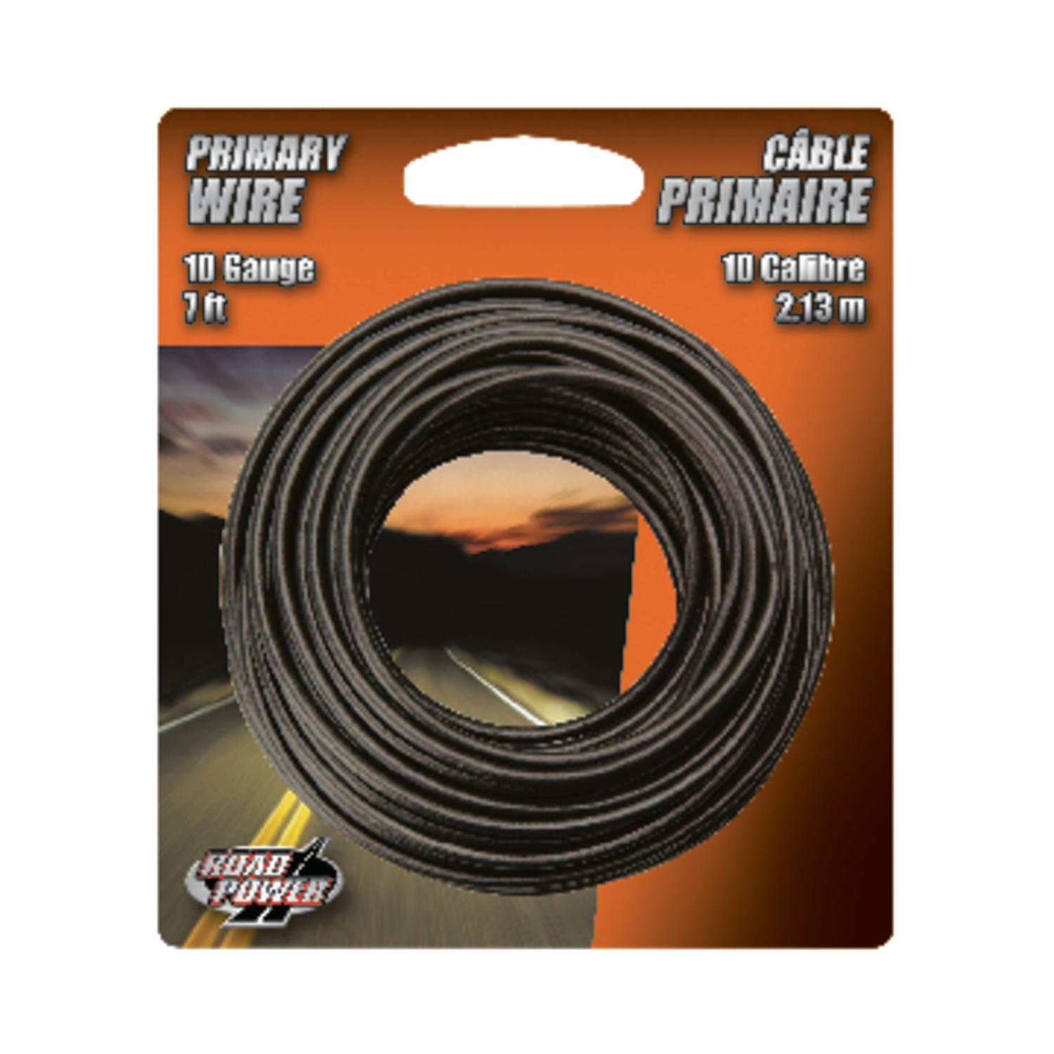 Coleman Cable 7 ft. Stranded 10 Ga. Primary Wire Black