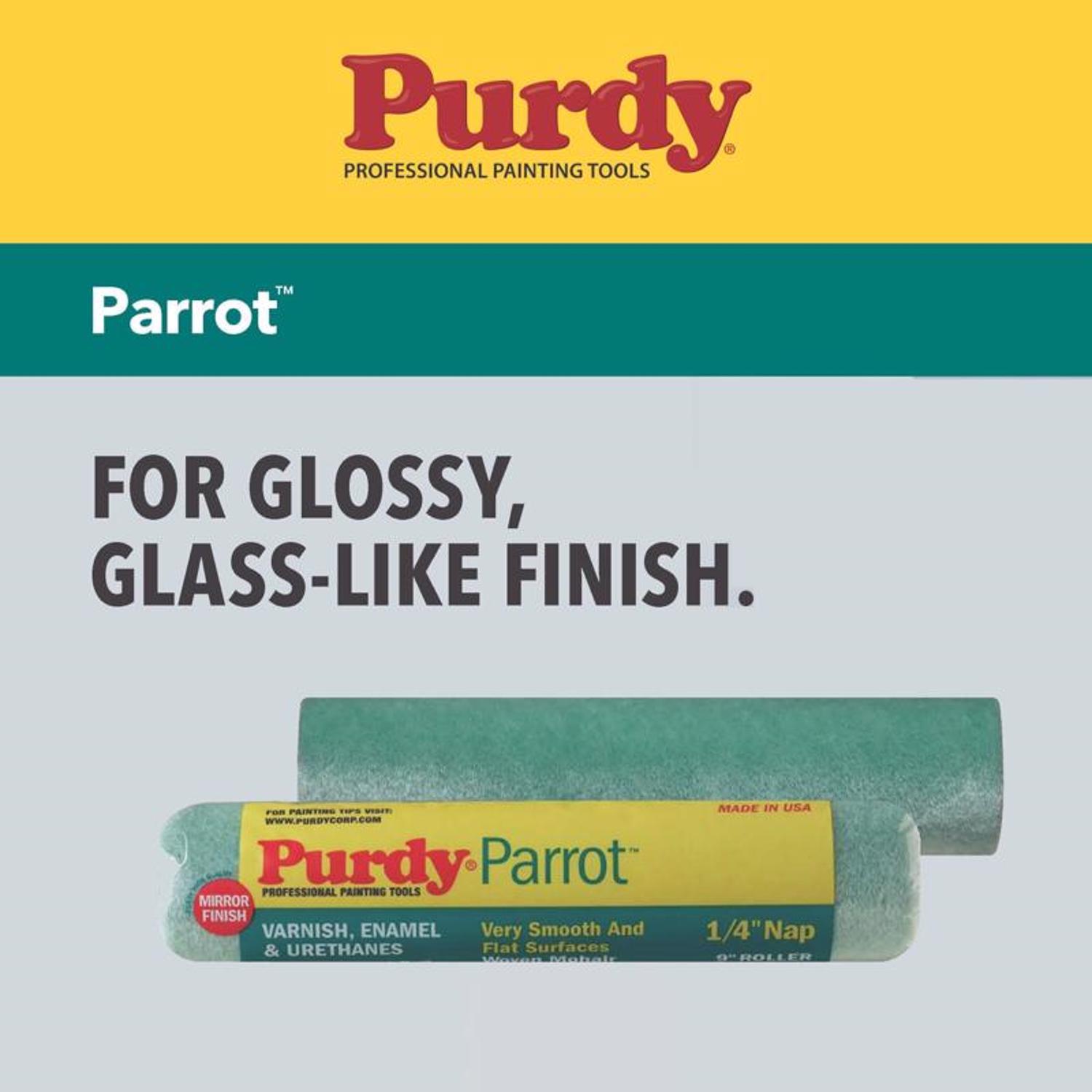 Purdy Parrot Mohair Blend 4.5 in. W X 1/4 in. Jumbo Mini Paint Roller Cover 2 pk