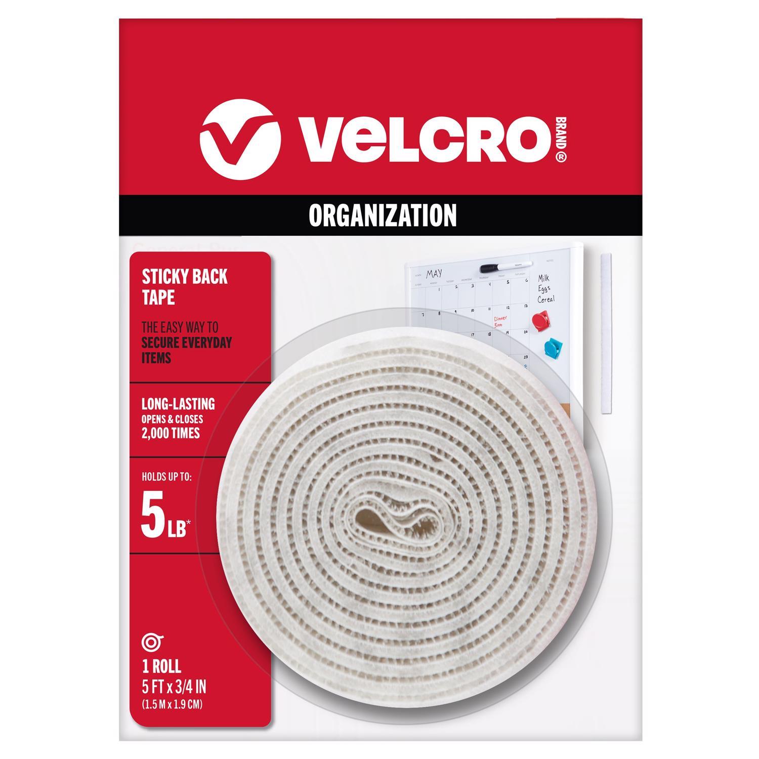 VELCRO Brand Sticky Back Medium Nylon Hook and Loop Fastener 60 in. L 1 pk