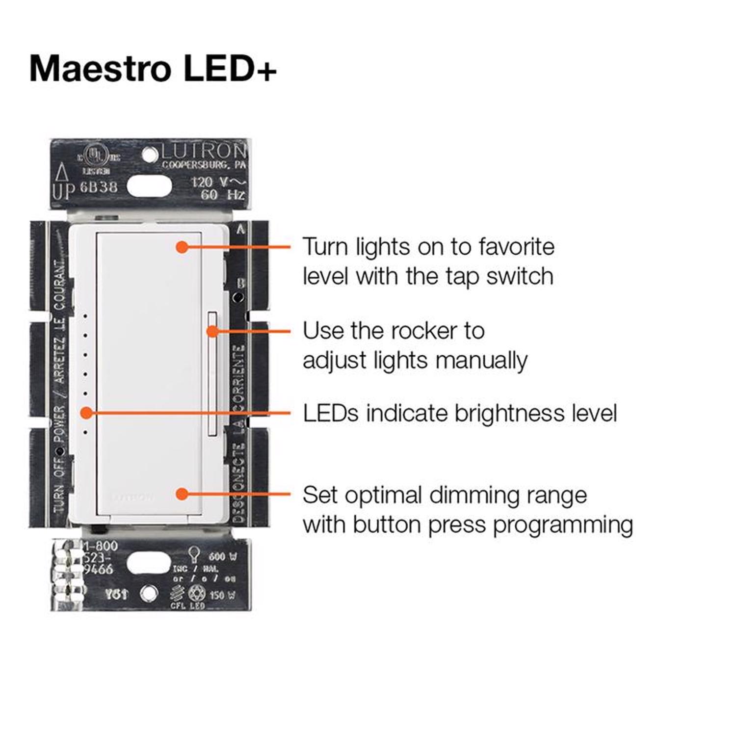 Dimmer lutron maestro on sale