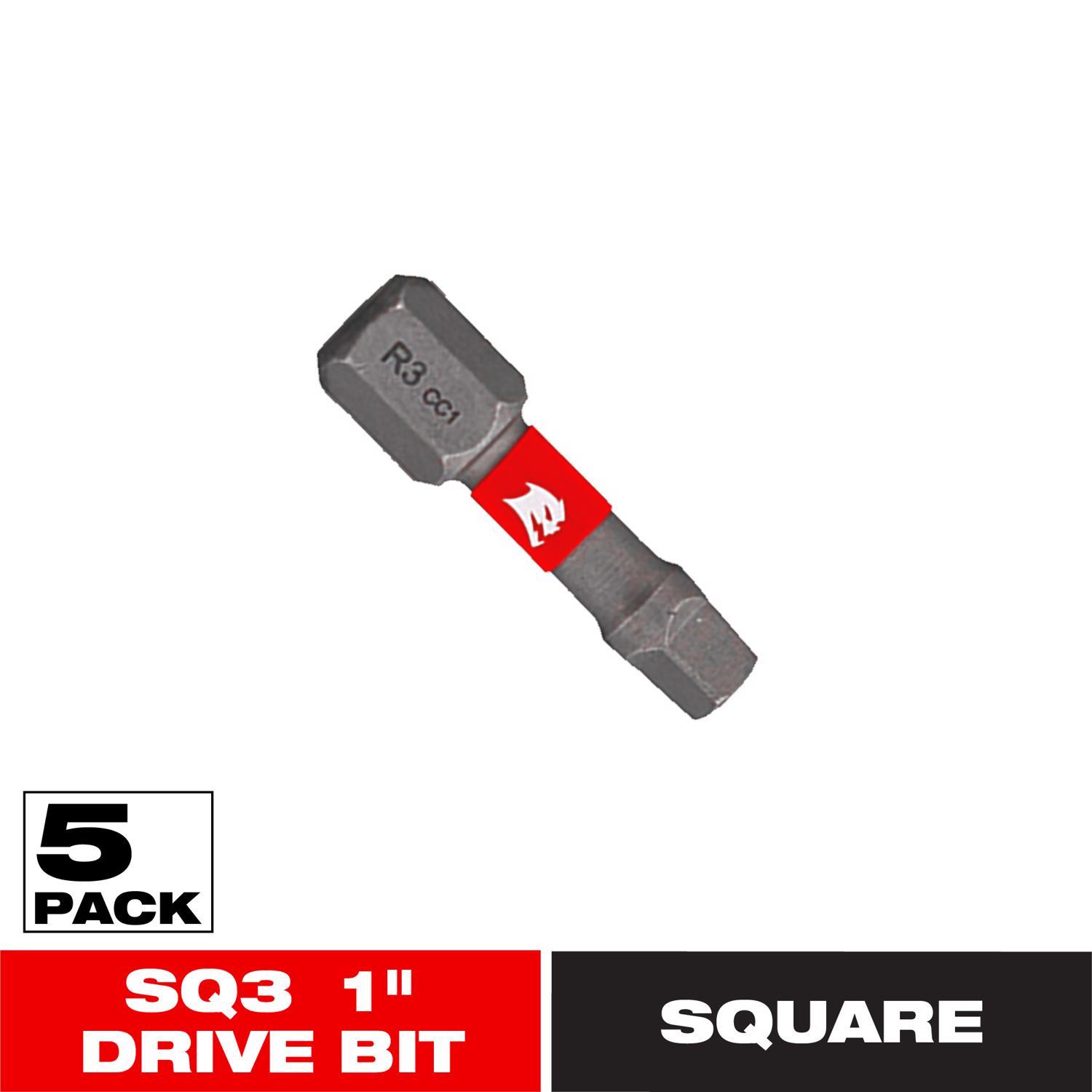 Diablo Square #3 X 1 in. L Driver Bit Black Oxide 5 pk