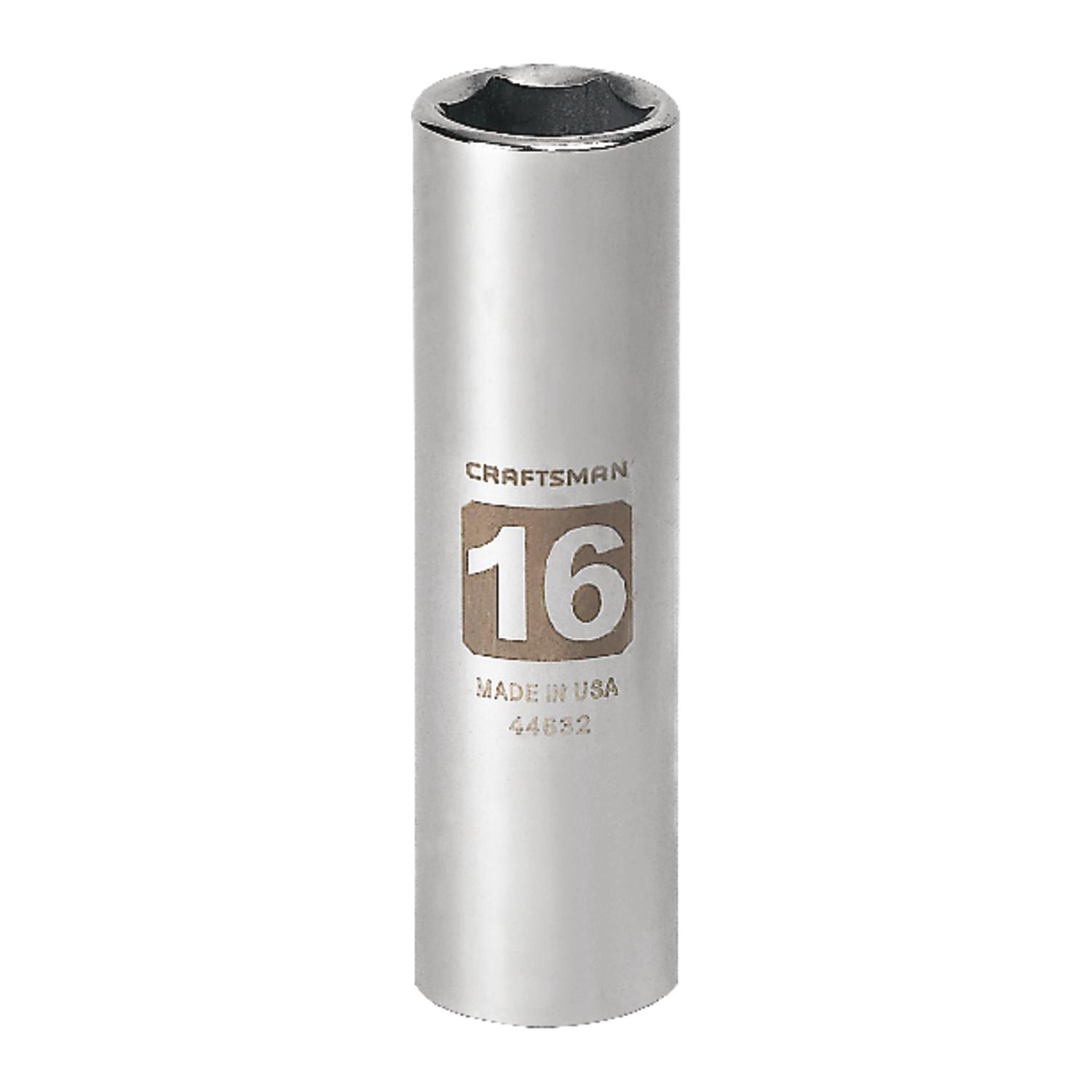 Craftsman 16 mm X 1/2 in. drive Metric 6 Point Deep Deep Socket 1 pc