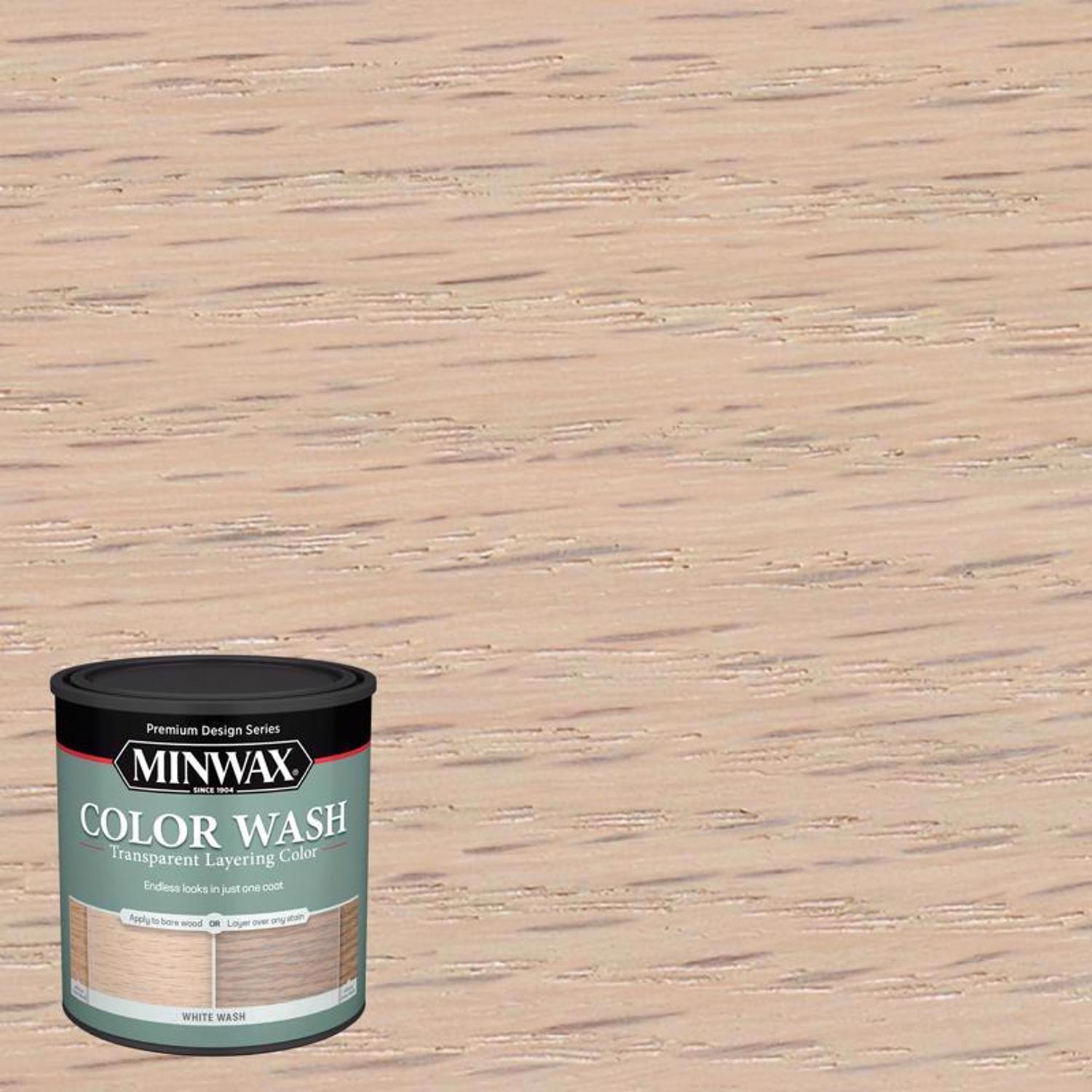 Minwax Color Wash Transparent White Wash Water-Based Wood Stain 1 qt