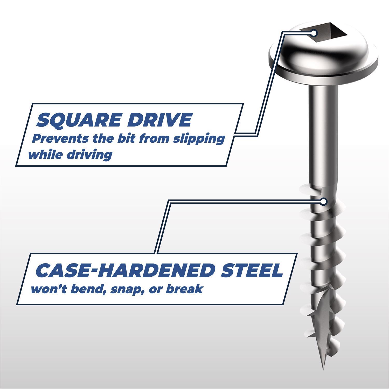 Kreg No. 7 X 1-1/4 in. L Square Zinc-Plated Coarse Pocket-Hole Screw 250 pk