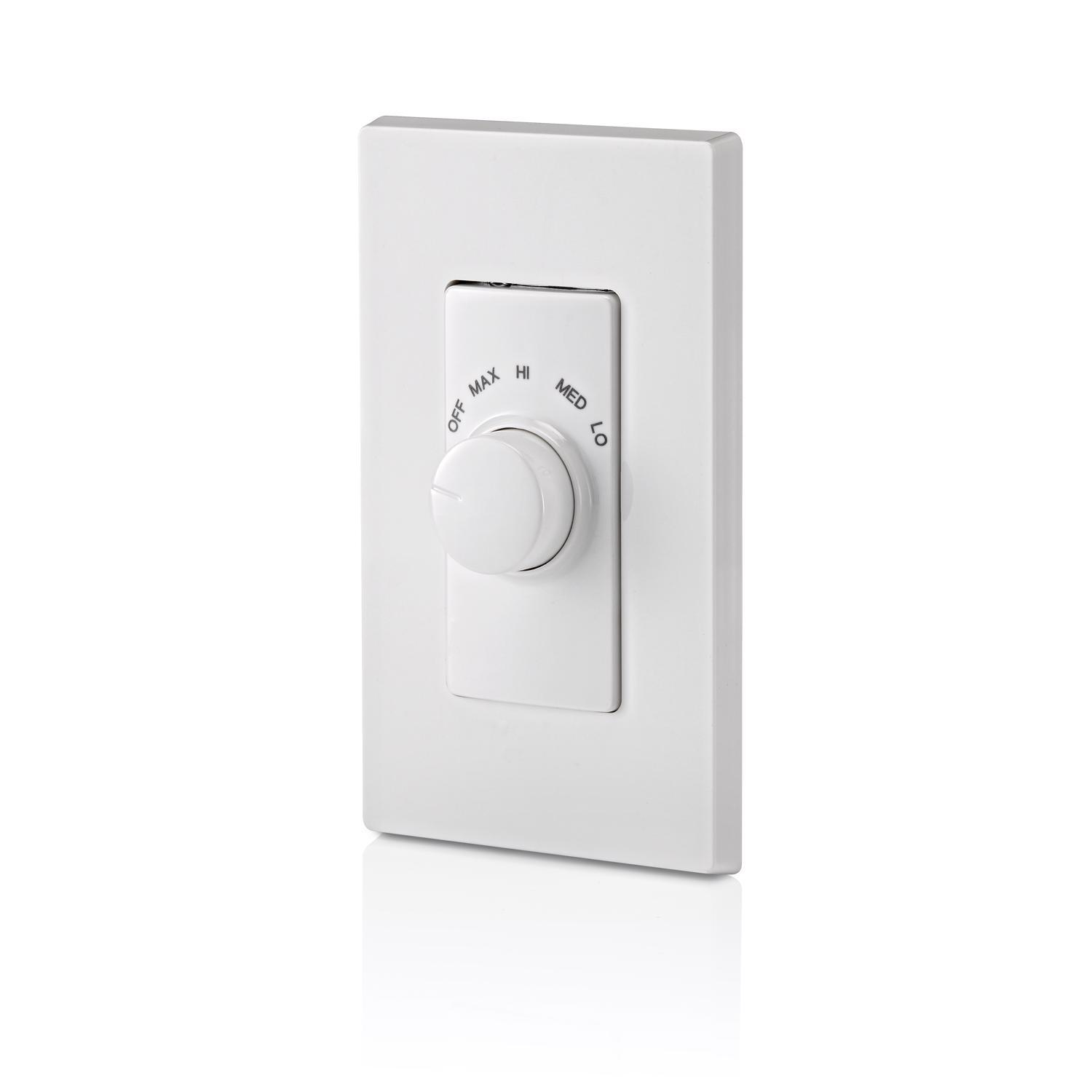 Leviton Decora 1.5 amps Single Pole Rotary Fan Control White 1 pk