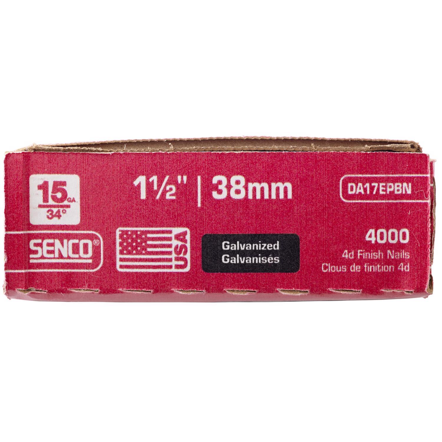 Senco 1-1/2 in. L X 15 Ga. Angled Strip Galvanized Finish Nails 34 deg 4000 pk