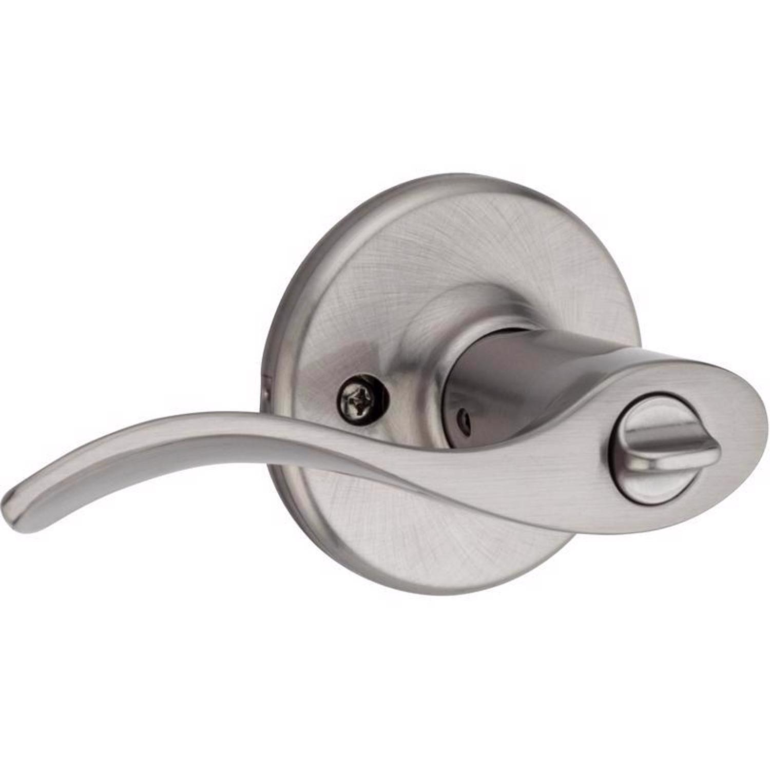 Kwikset SmartKey Security Balboa Wave Satin Nickel Entry Lever KW1 2-3/4 in.