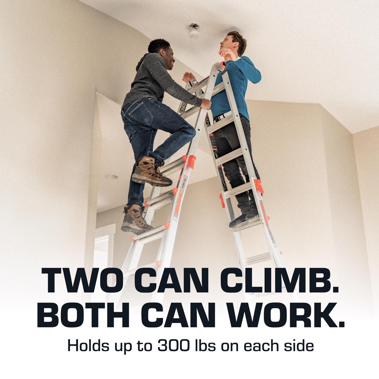 Little Giant Velocity 22 ft. H Aluminum Telescoping Multi-Position Ladder Type IA 300 lb. capacity