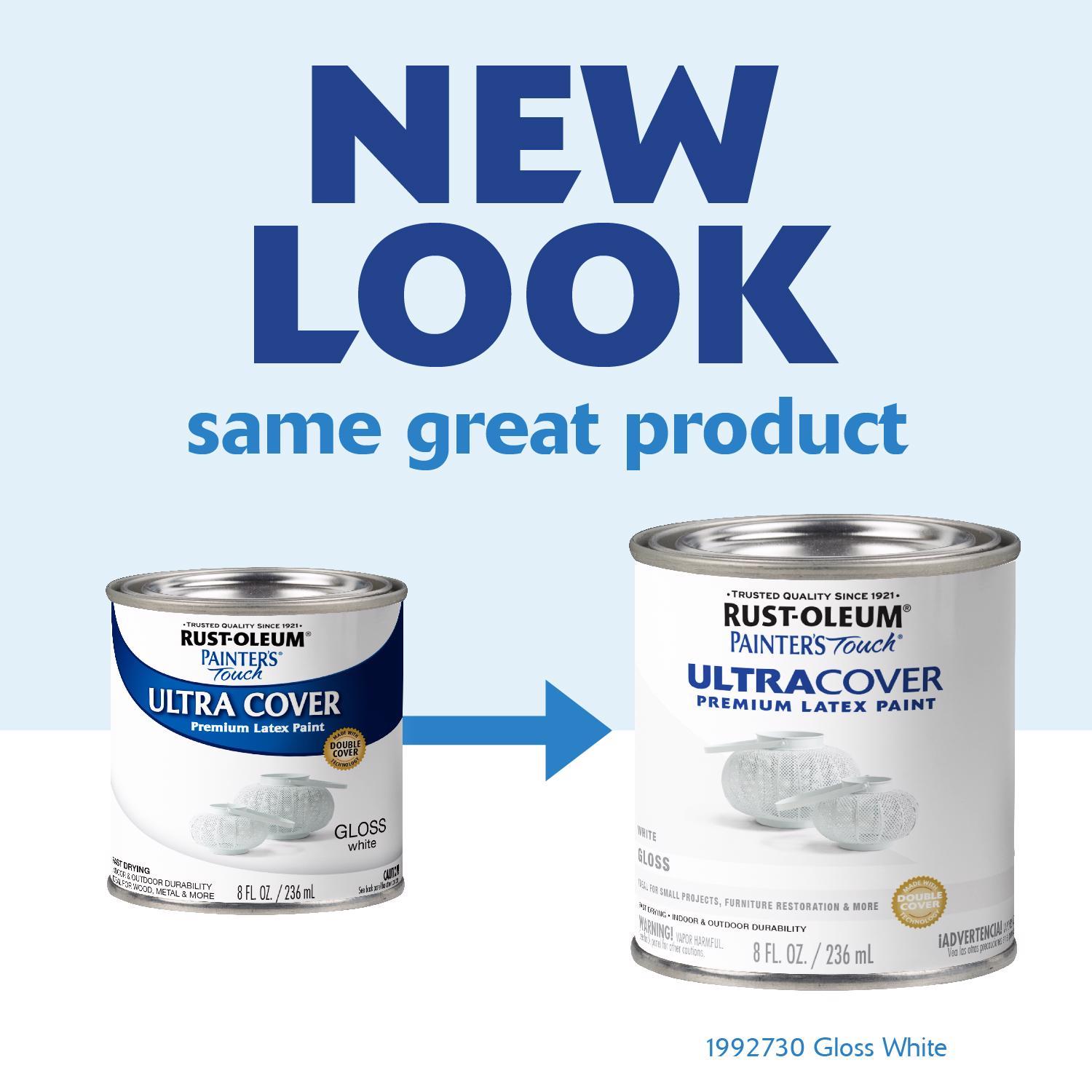 Rust-Oleum Painters Touch Gloss White Water-Based Ultra Cover Paint Exterior and Interior 0.5 pt