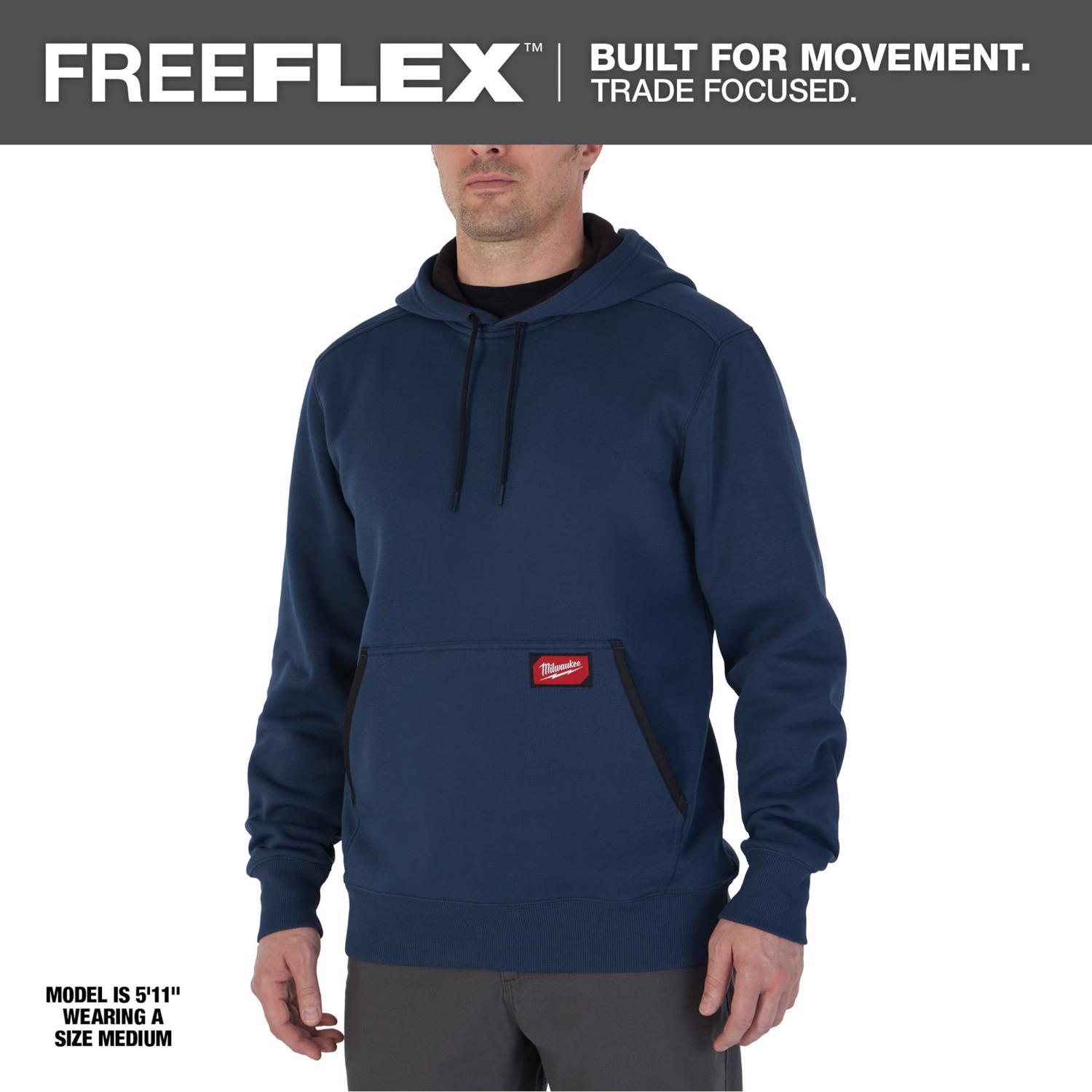 Milwaukee Freeflex XXL Long Sleeve Unisex Hooded Hoodie Blue
