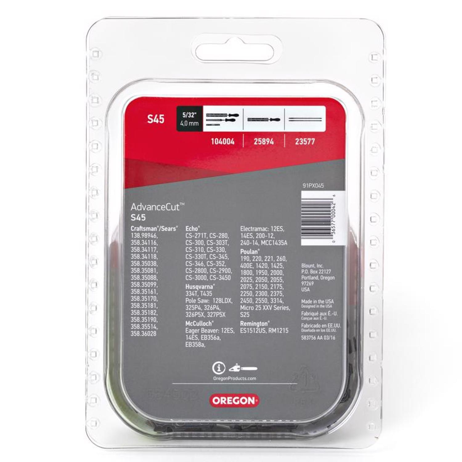 Oregon AdvanceCut S45 12 in. Chainsaw Chain 45 links