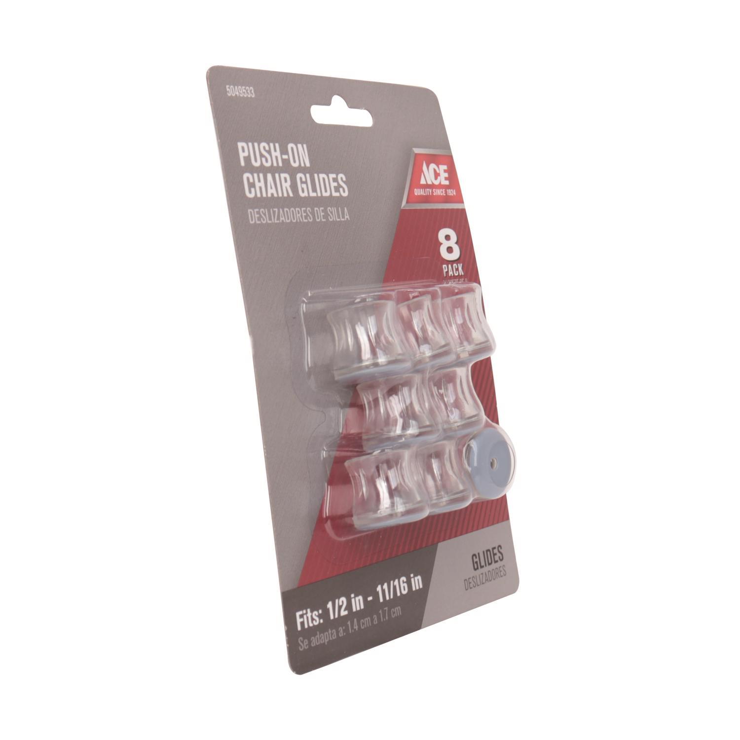 Ace Gray Push-On Polymer Chair Glide 8 pk