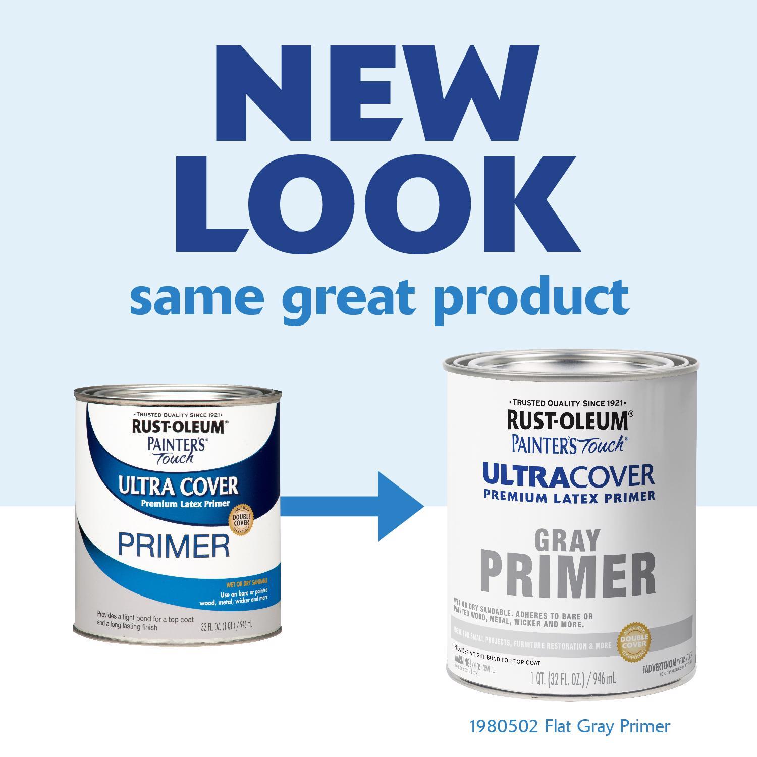 Rust-Oleum Painter's Touch Gray Flat Water-Based Acrylic Ultra Cover Primer 1 qt