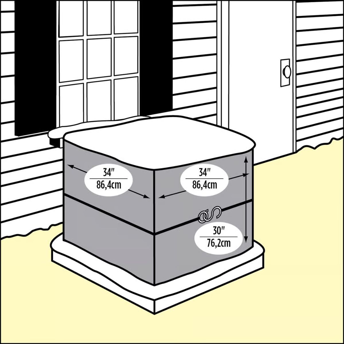 M-D Building Products 30 in. H x 34 in. W Rectangle Outdoor Central Air Conditioner Cover