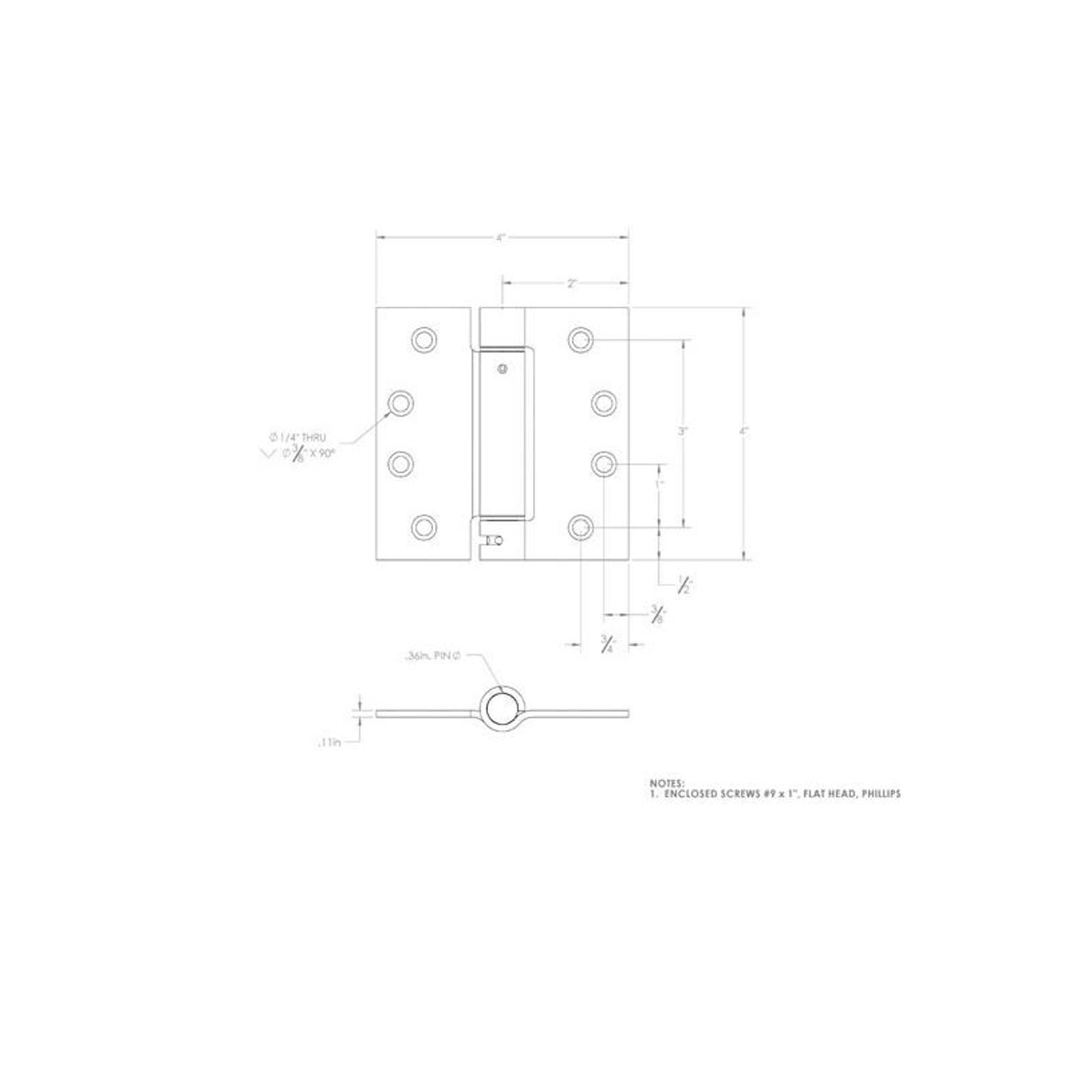 Ace 4 in. L Satin Nickel Self Closing Hinge 1 pk