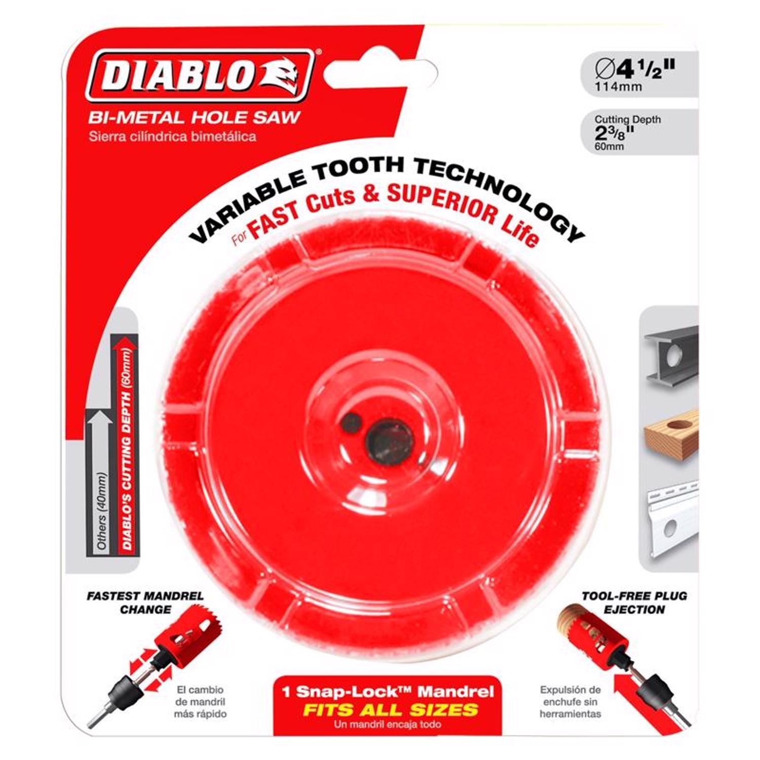 Diablo Snap-Lock Plus 4-1/4 in. Bi-Metal Hole Saw 1 pc