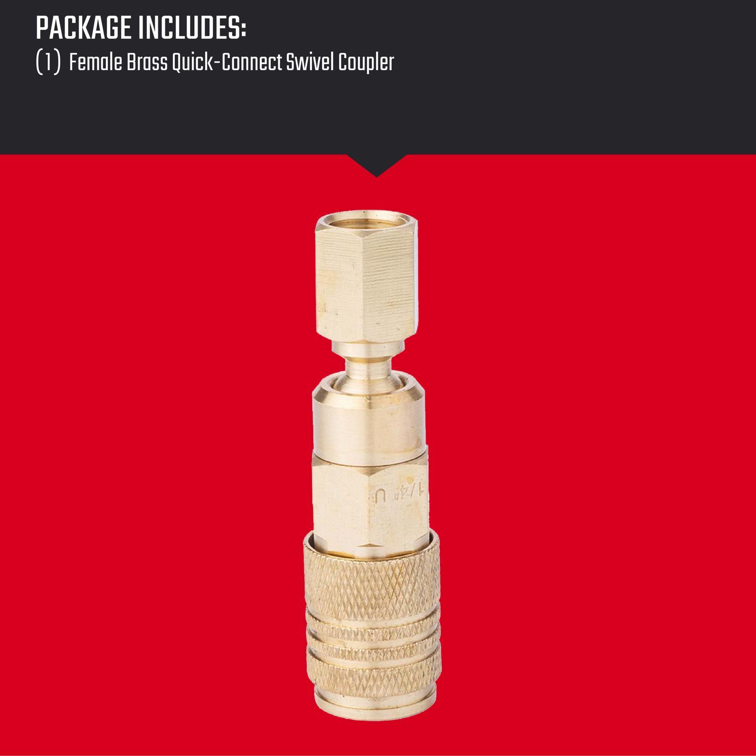 Craftsman Brass Universal Swivel Coupler 1/4 in. Female 1 pc