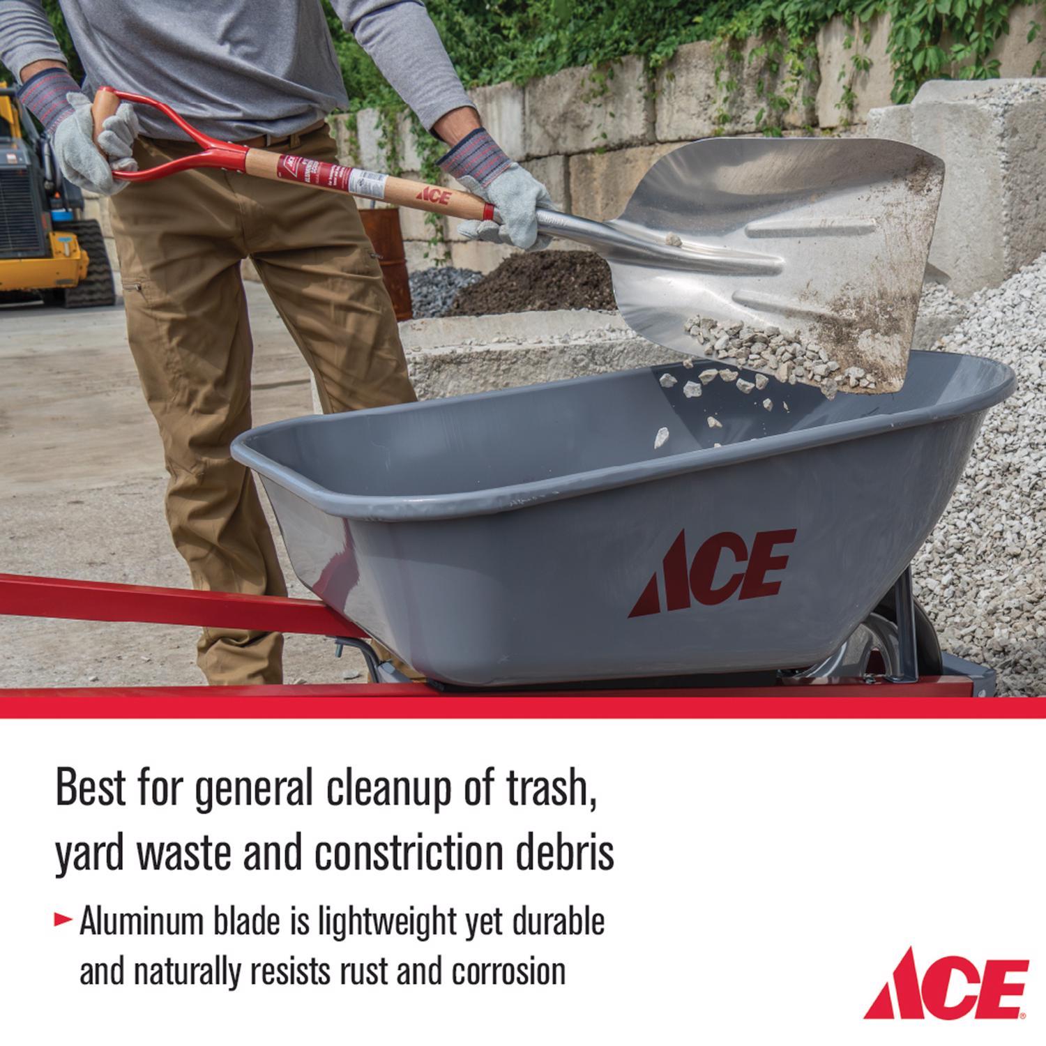 Ace 45 in. Aluminum Scoop General Purpose Shovel Wood Handle