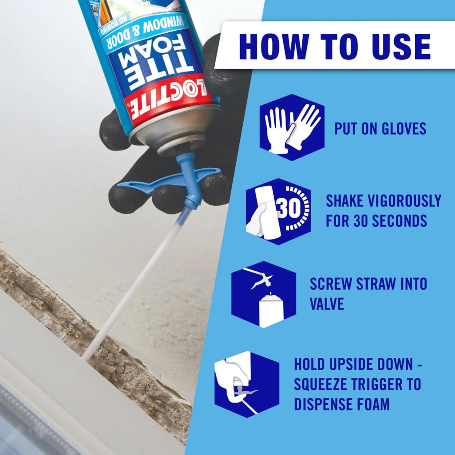 Loctite Tite Foam White Polyurethane Window and Door Foam Sealant 12 oz