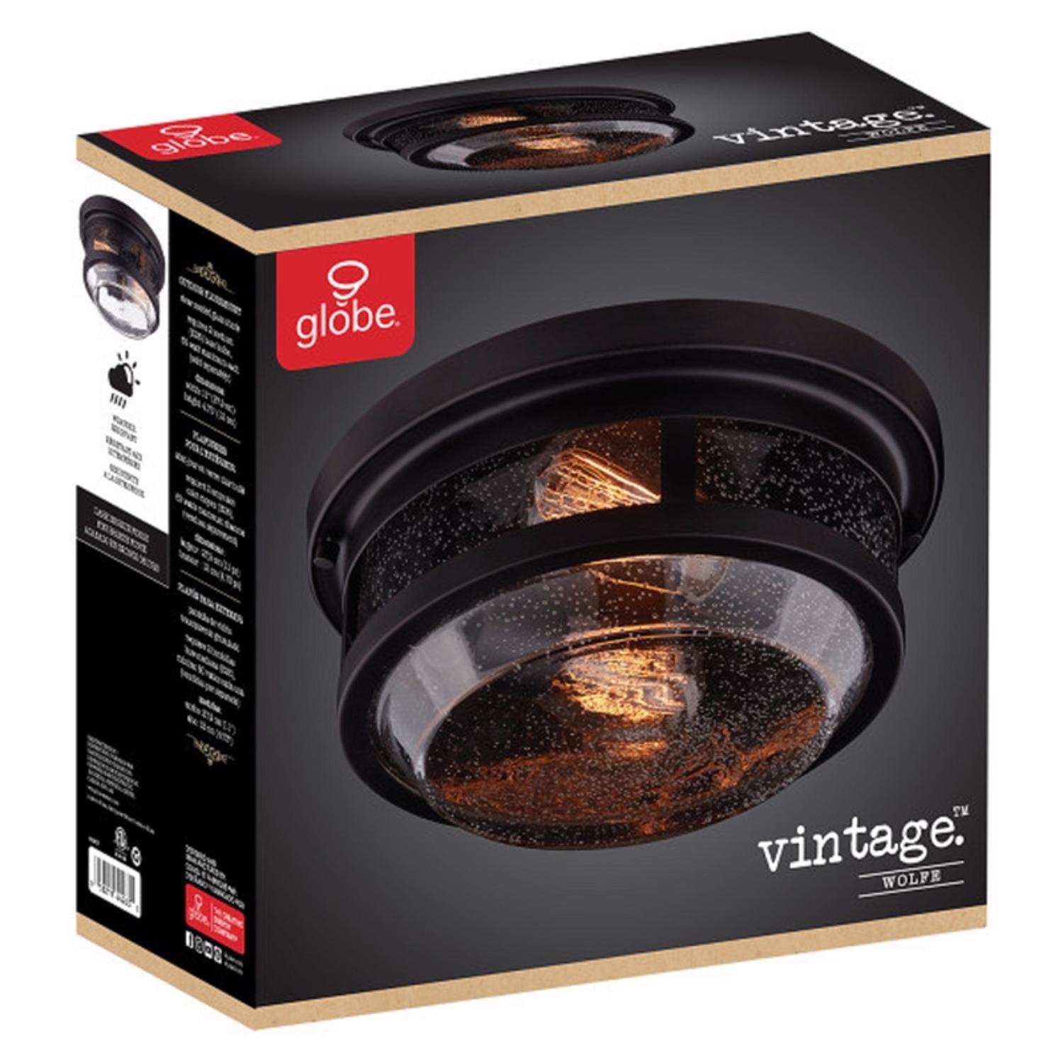 Globe Electric Wolfe Switch Natural Bronze Dimmable Outdoor Light Fixture Hardwired