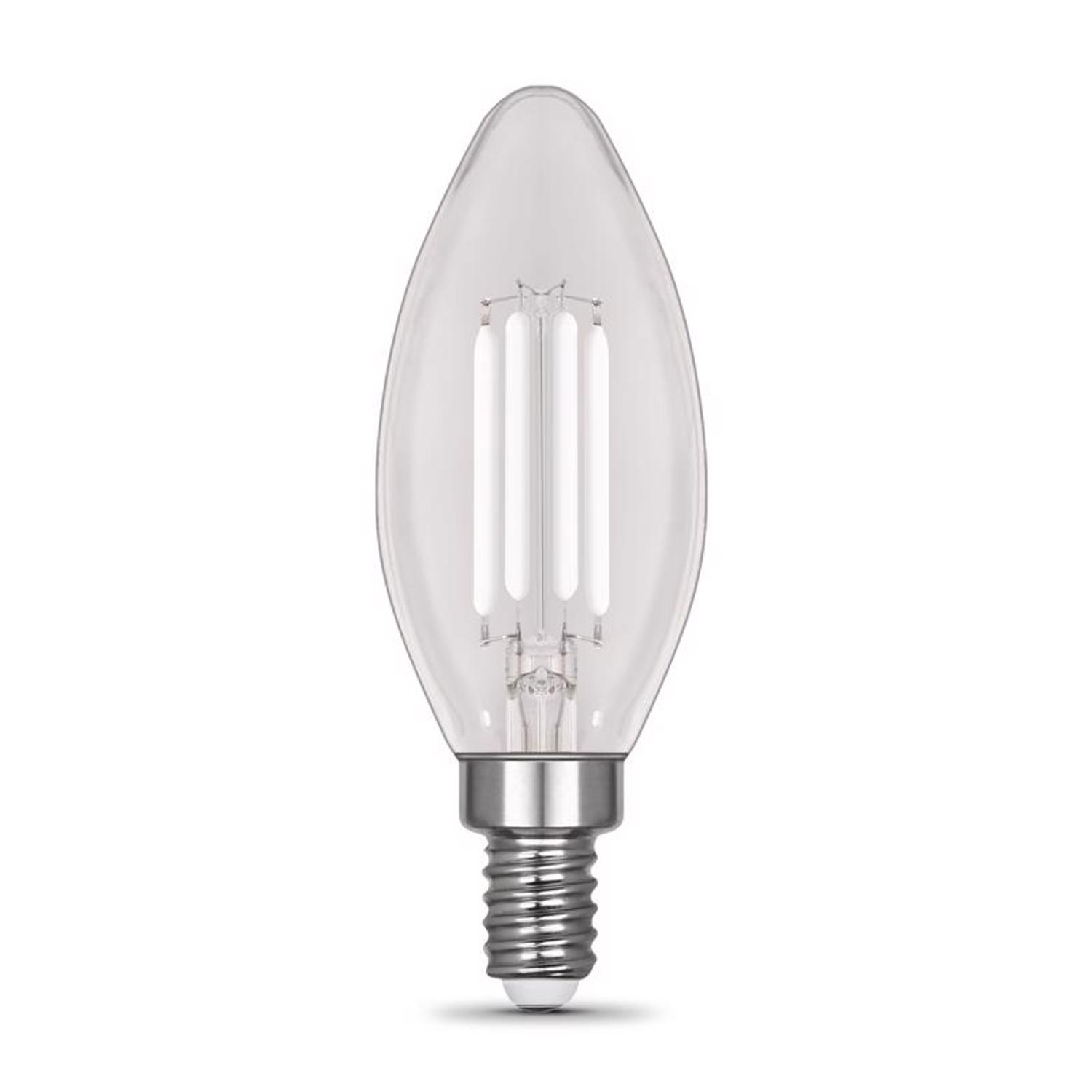 Feit Electric BA10 E12 (Candelabra) Filament LED Bulb Daylight 60 Watt Equivalence 2 pk