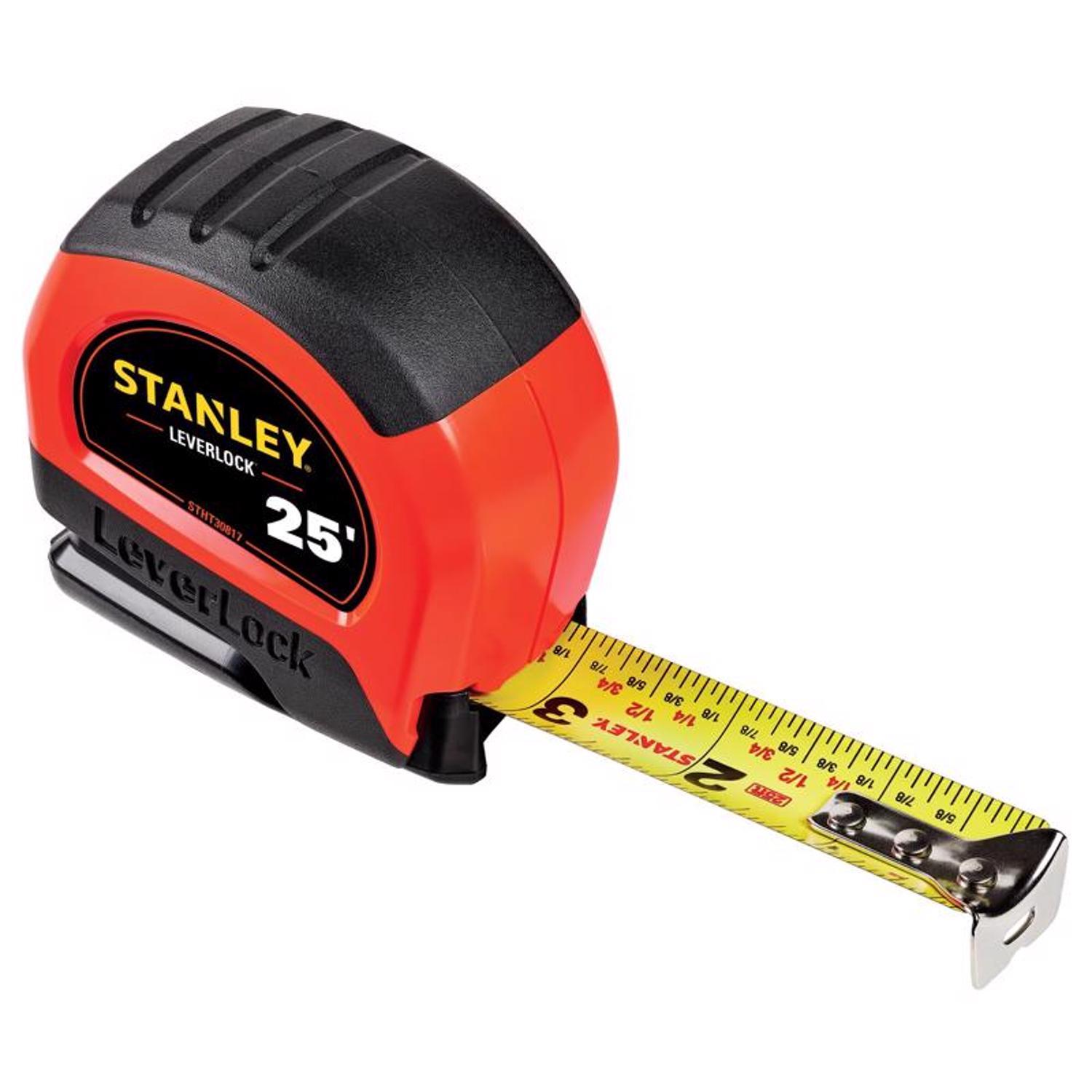 Stanley LeverLock 25 ft. L X 1 in. W Tape Measure 1 pk