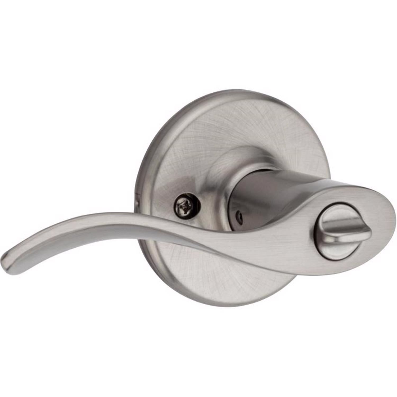 Kwikset SmartKey Security Wave Satin Nickel Entry Lever KW1 2-3/4 in.
