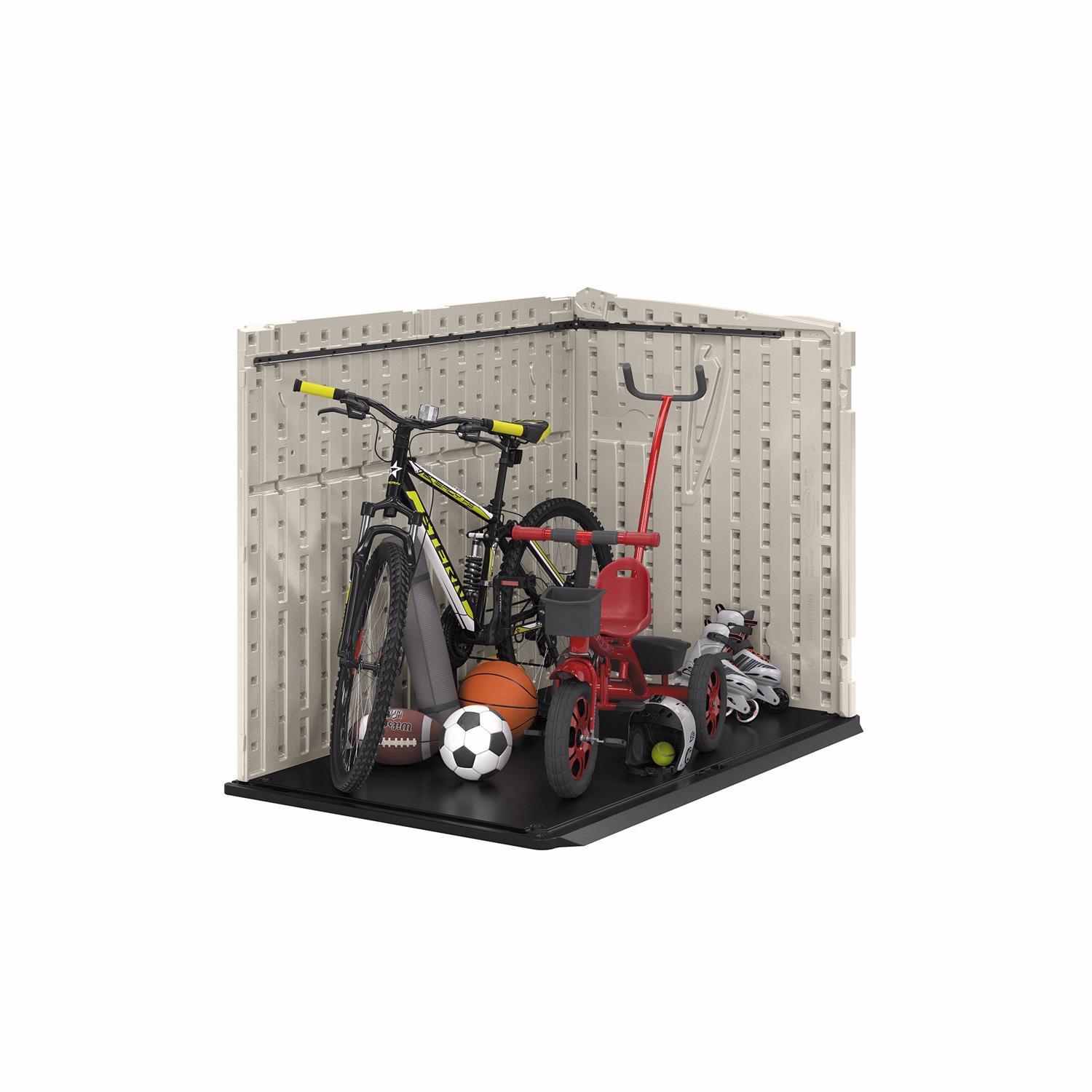 Suncast The Stow-Away 6 ft. x 4 ft. Resin Horizontal Pent Storage Shed with Floor Kit