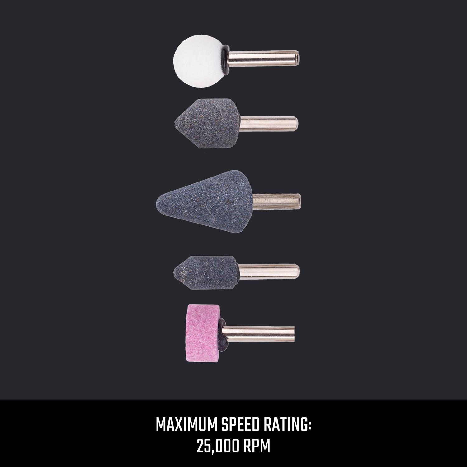 Craftsman Aluminum Oxide Grinding Stone Set Assorted Shapes 25000 rpm 5 pc