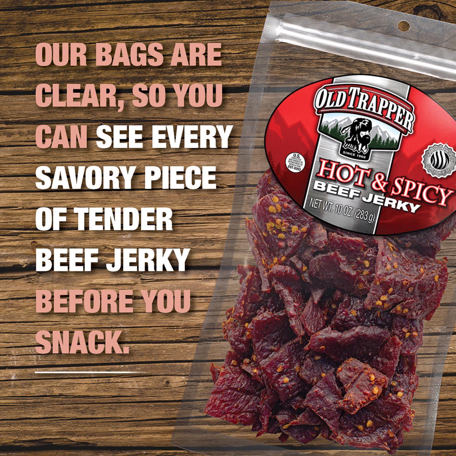 Old Trapper Hot & Spicy Beef Jerky 10 oz Bagged