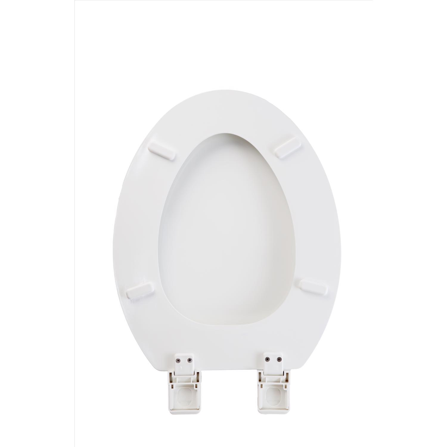 Oakbrook Collection Laurel Elongated White Wood Toilet Seat