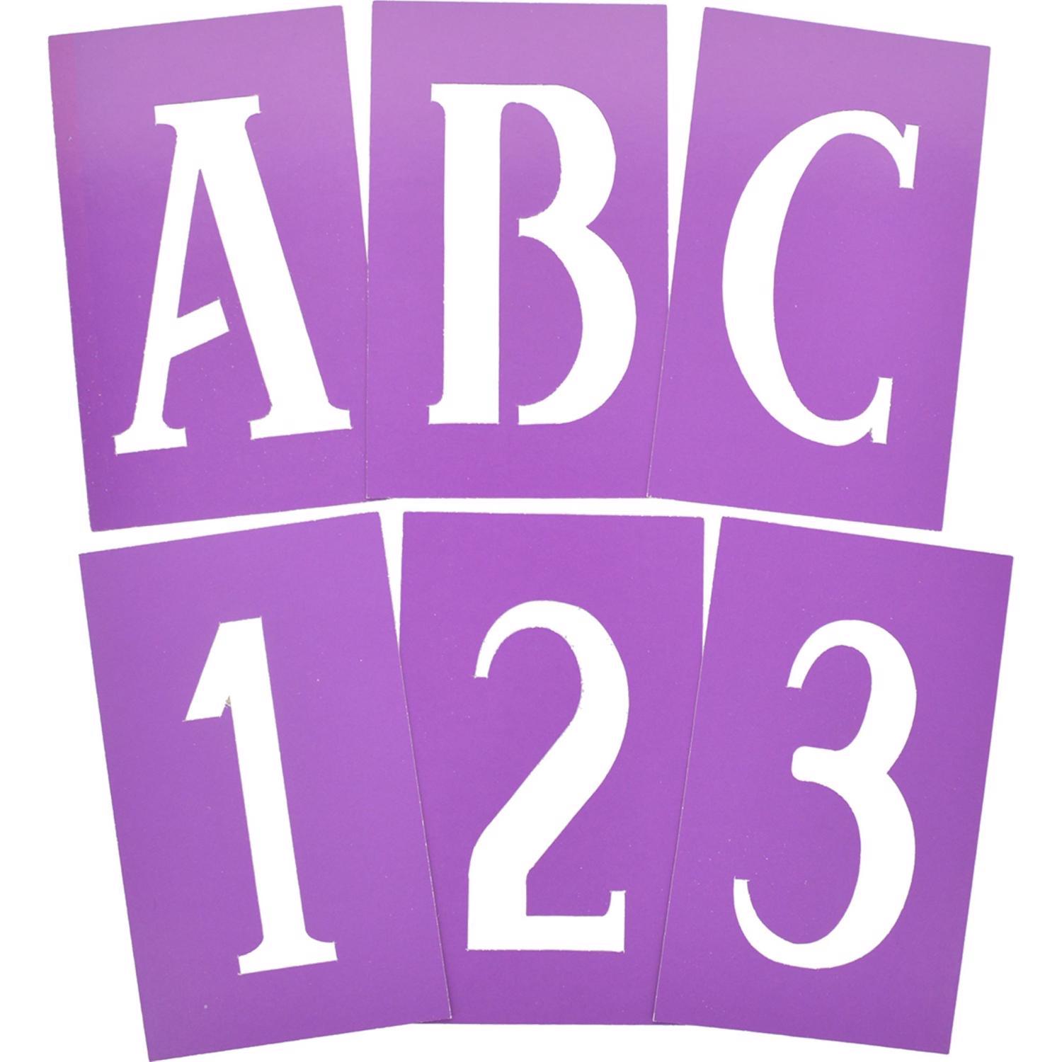 HILLMAN 6 in. Card Stock Decorative Serif Letter & Number Stencil Pack 6 Inch Stencil Set 38 pk