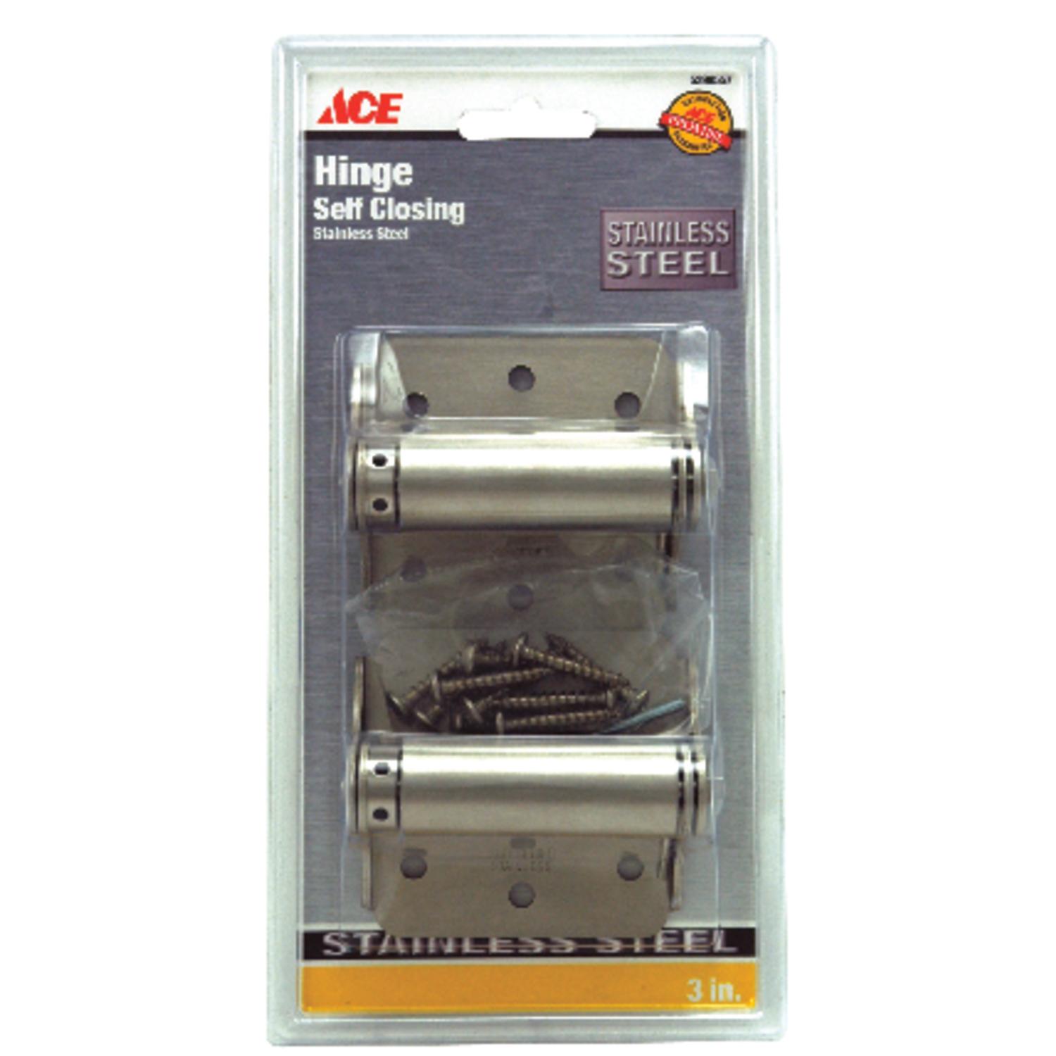 Ace 3 in. L Stainless Steel Adjustable Spring Hinge 2 pk