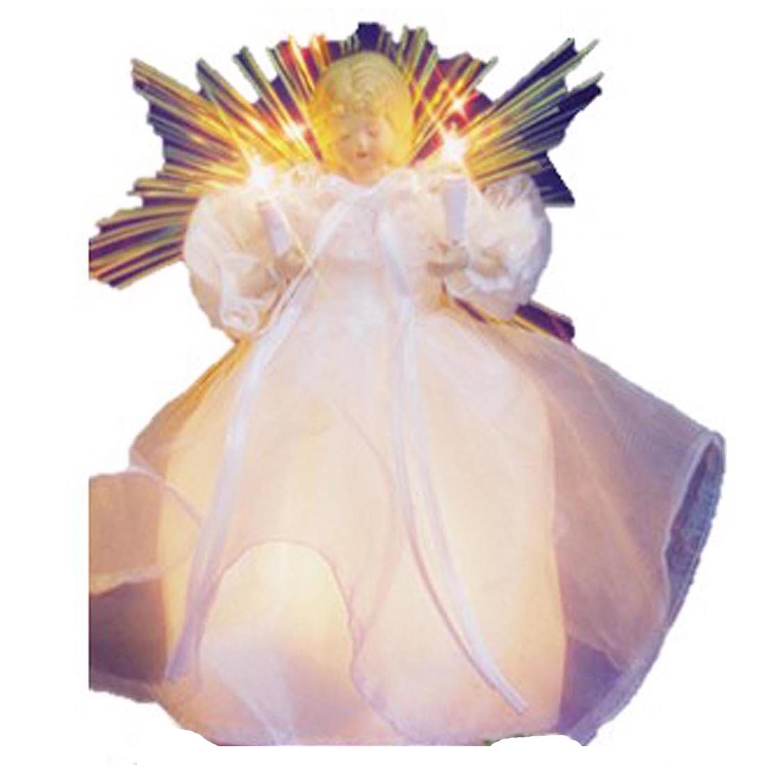 Celebrations White/Gold Angel Indoor Christmas Decor 9 in.
