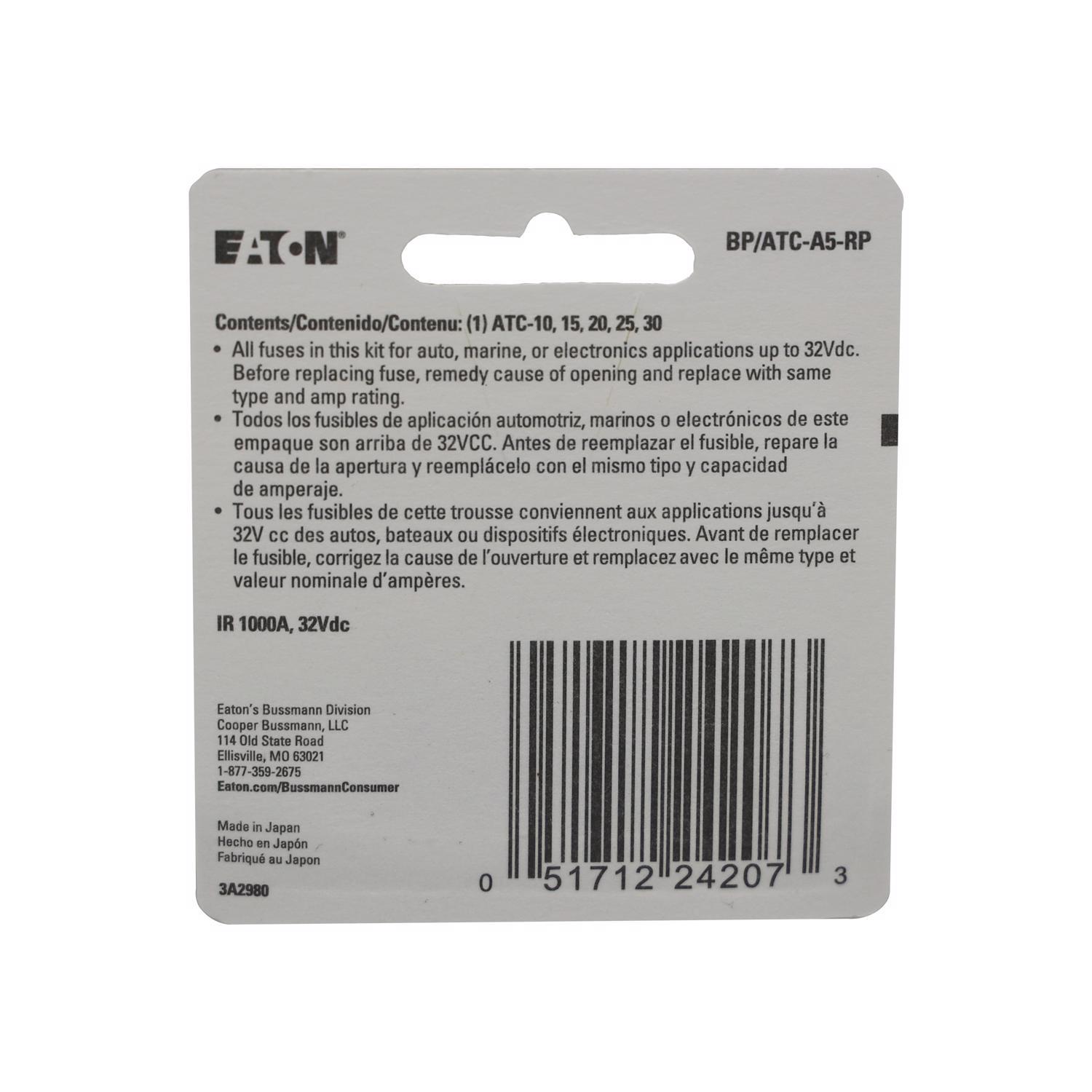 Bussmann ATC Assorted Fuse Assortment 5 pk