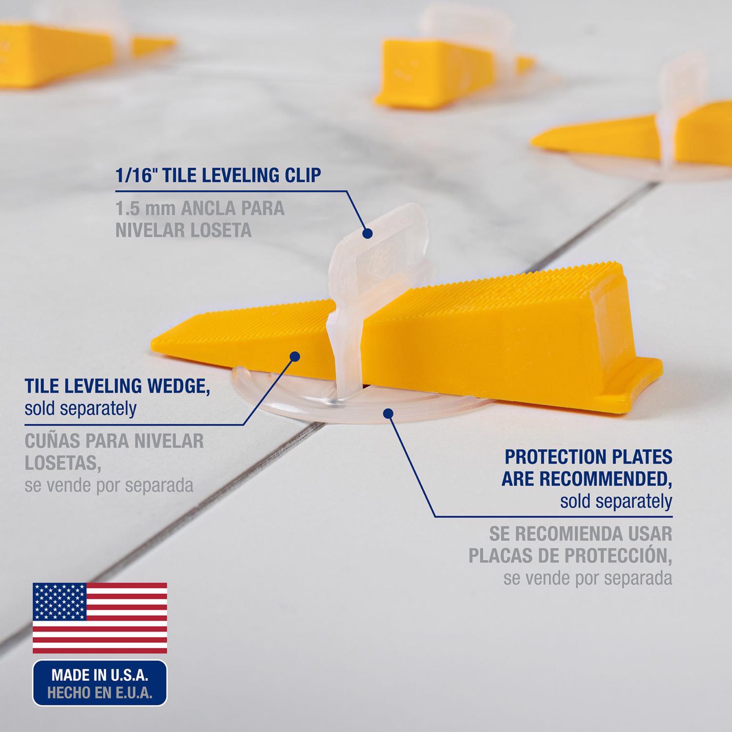 QEP Xtreme 1.29 in. H X 1.08 in. W X.95 in. L Plastic Tile Leveling Clips 500 pc