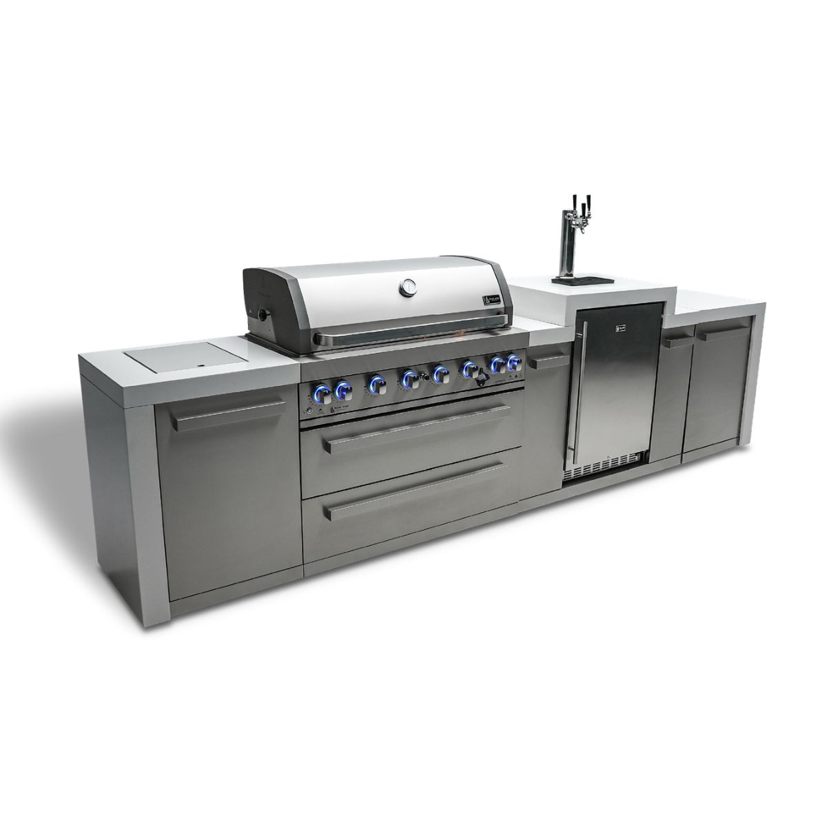 Mont Alpi 6-Burner Deluxe island with kegerator