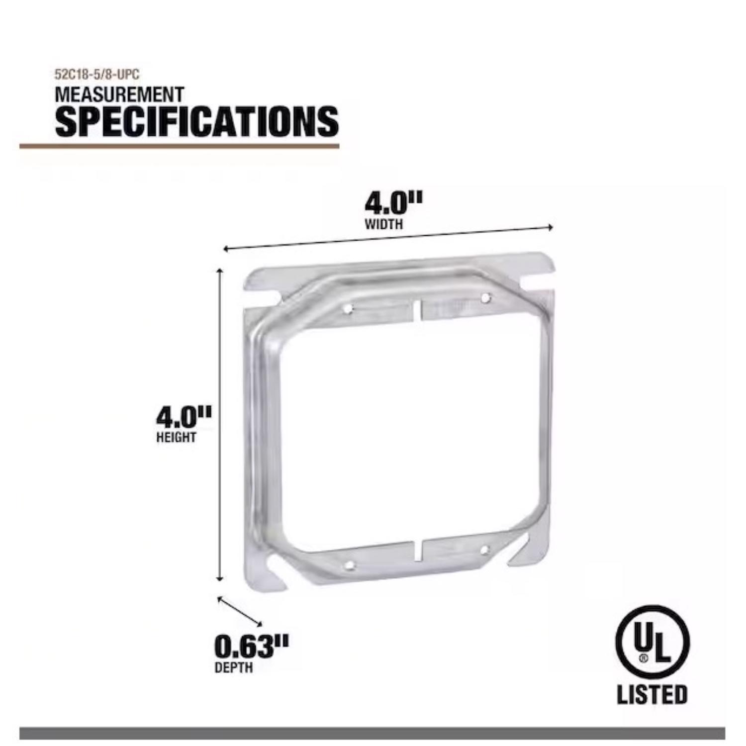 Southwire Square Steel 1 gang 4 in. H X 4 in. W Box Cover