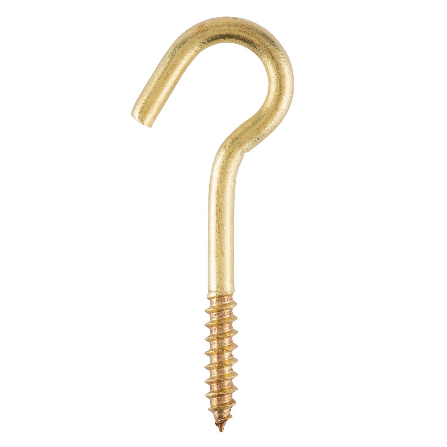 Ace Small Polished Brass Green Brass 2.5 in. L Ceiling Hook 35 lb 3 pk