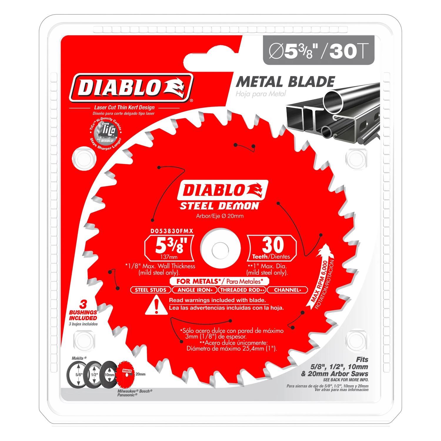 Diablo Steel Demon 5-3/8 in. D X 20 mm TiCo Hi-Density Carbide Metal Saw Blade 30 teeth 1 pk
