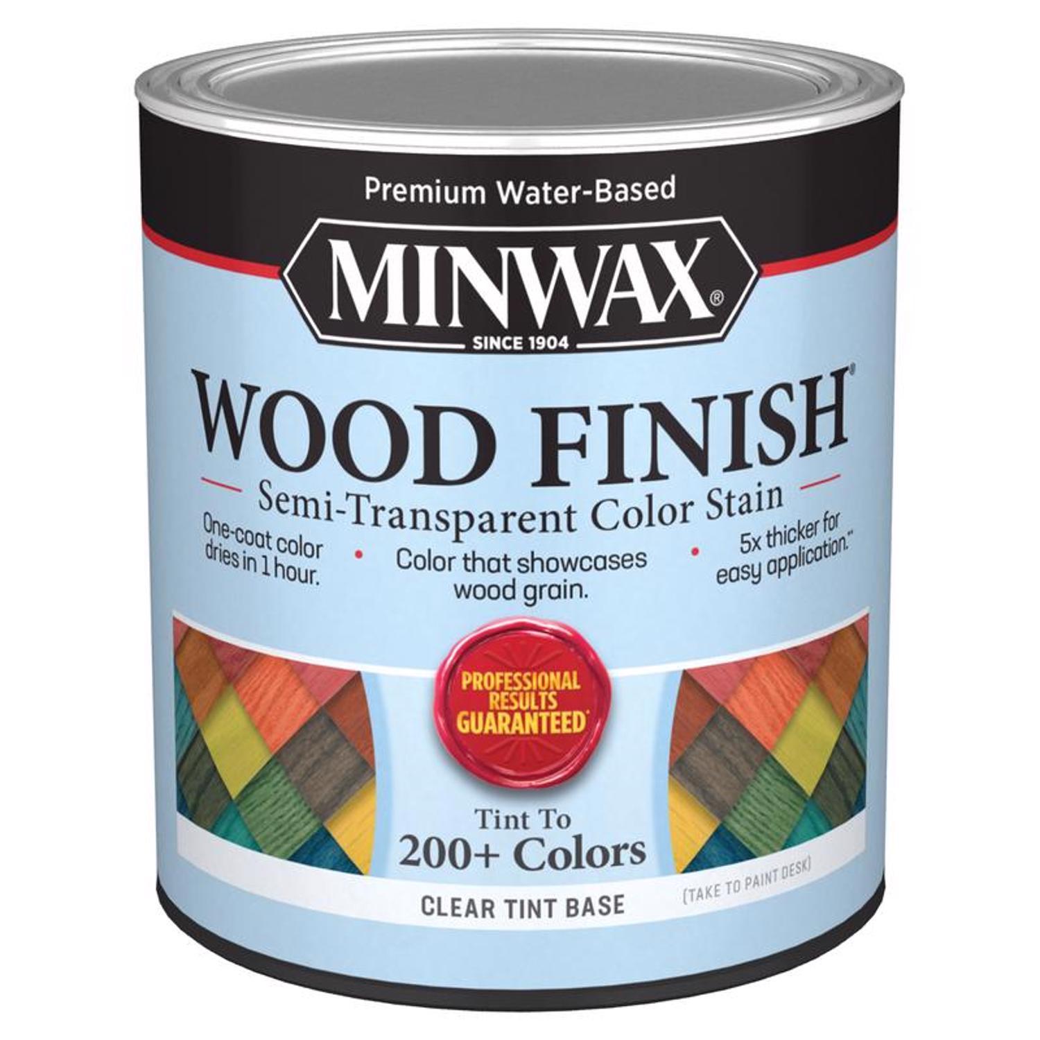 Minwax Wood Finish Water-Based Semi-Transparent Clear Tint Base Wood Stain 1 qt