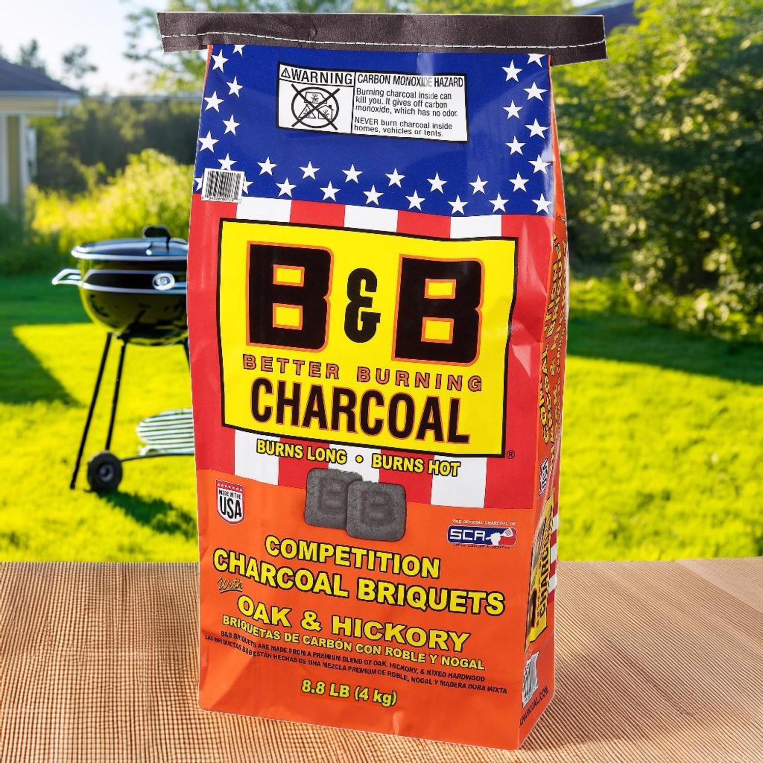 B&B Charcoal All Natural Hickory and Oak Charcoal Briquettes 17.6 lb