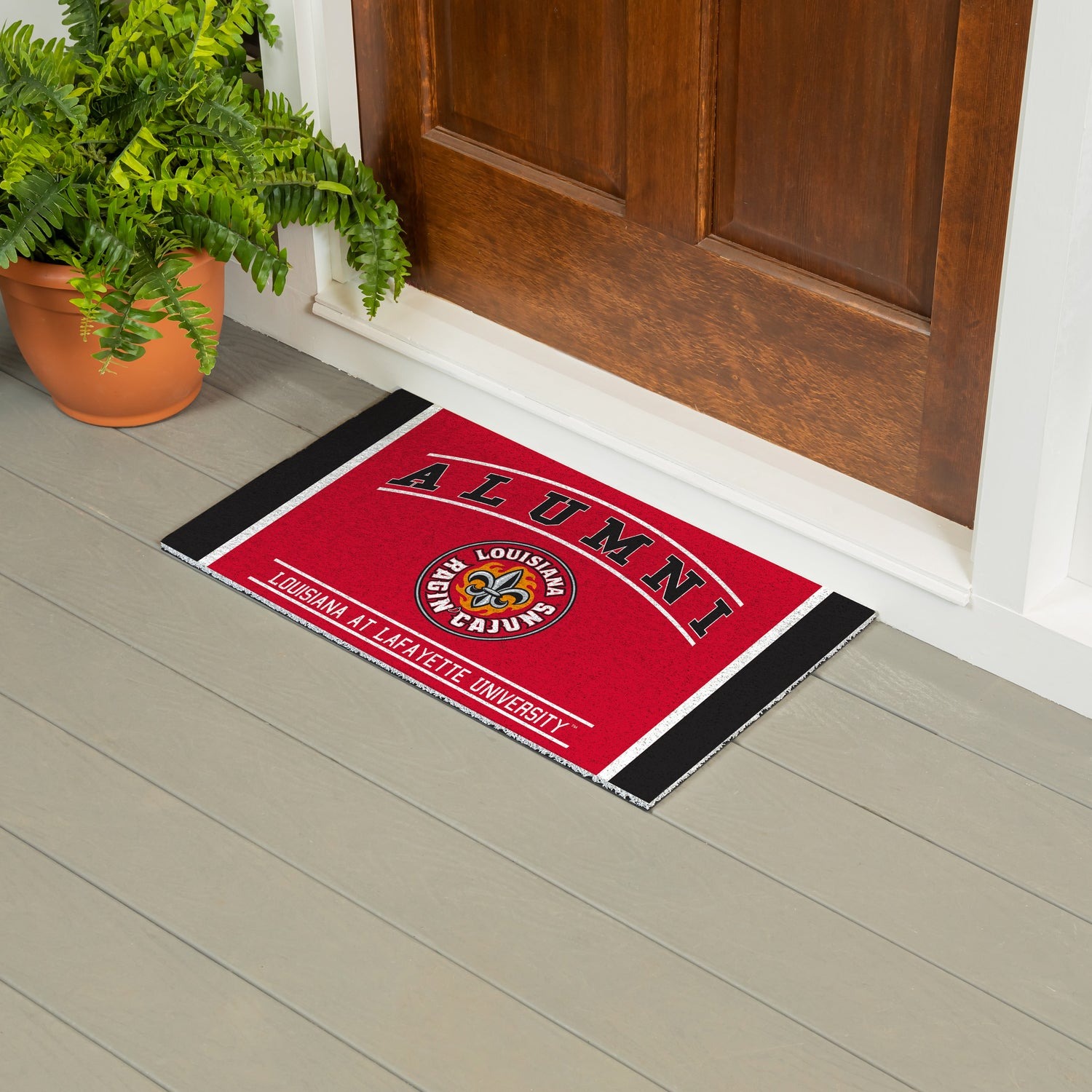 Evergreen University of Louisiana at Lafayette Alumni PVC Mat, 28 in. x 16 in.