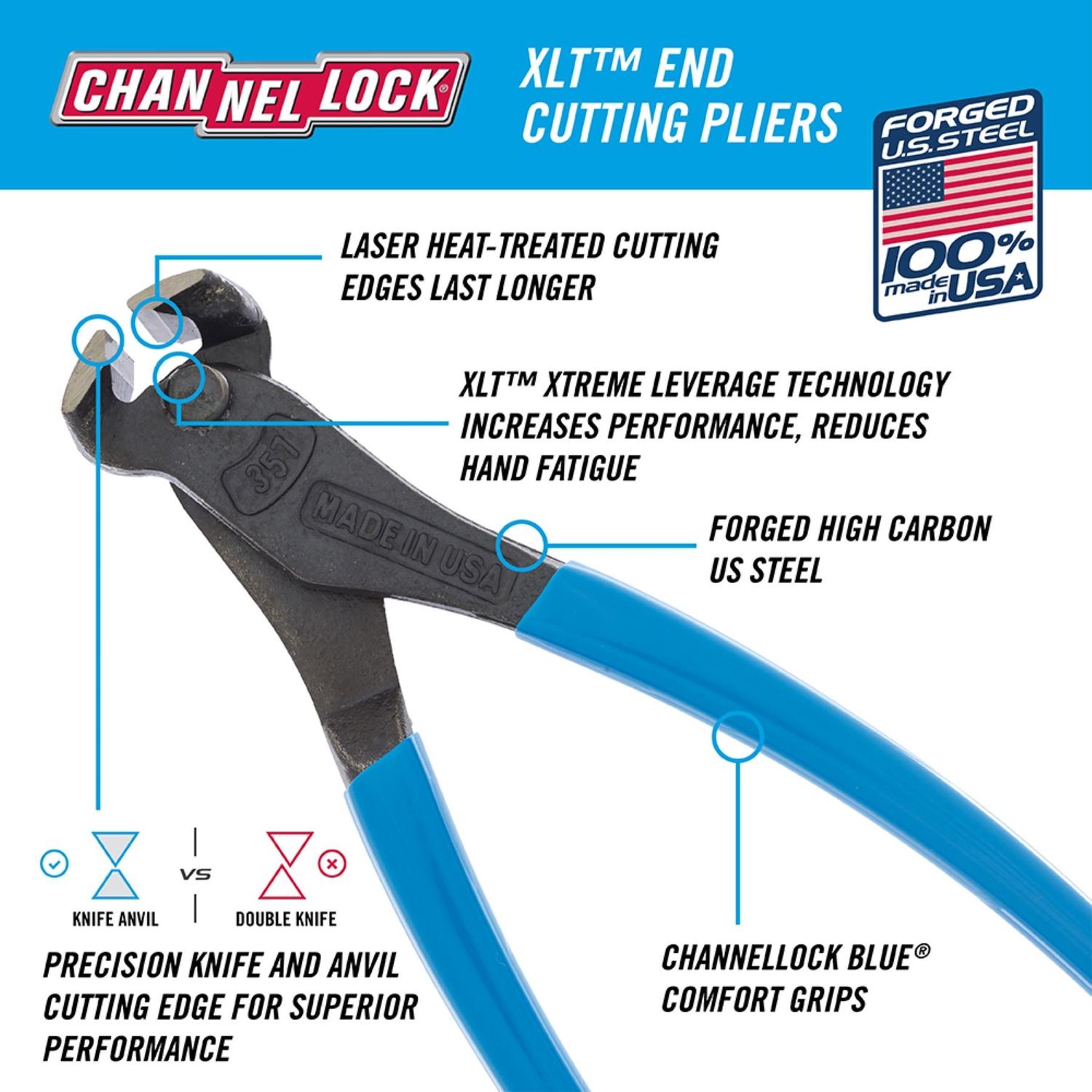 Channellock 7.5 in. Carbon Steel End Cutting Pliers