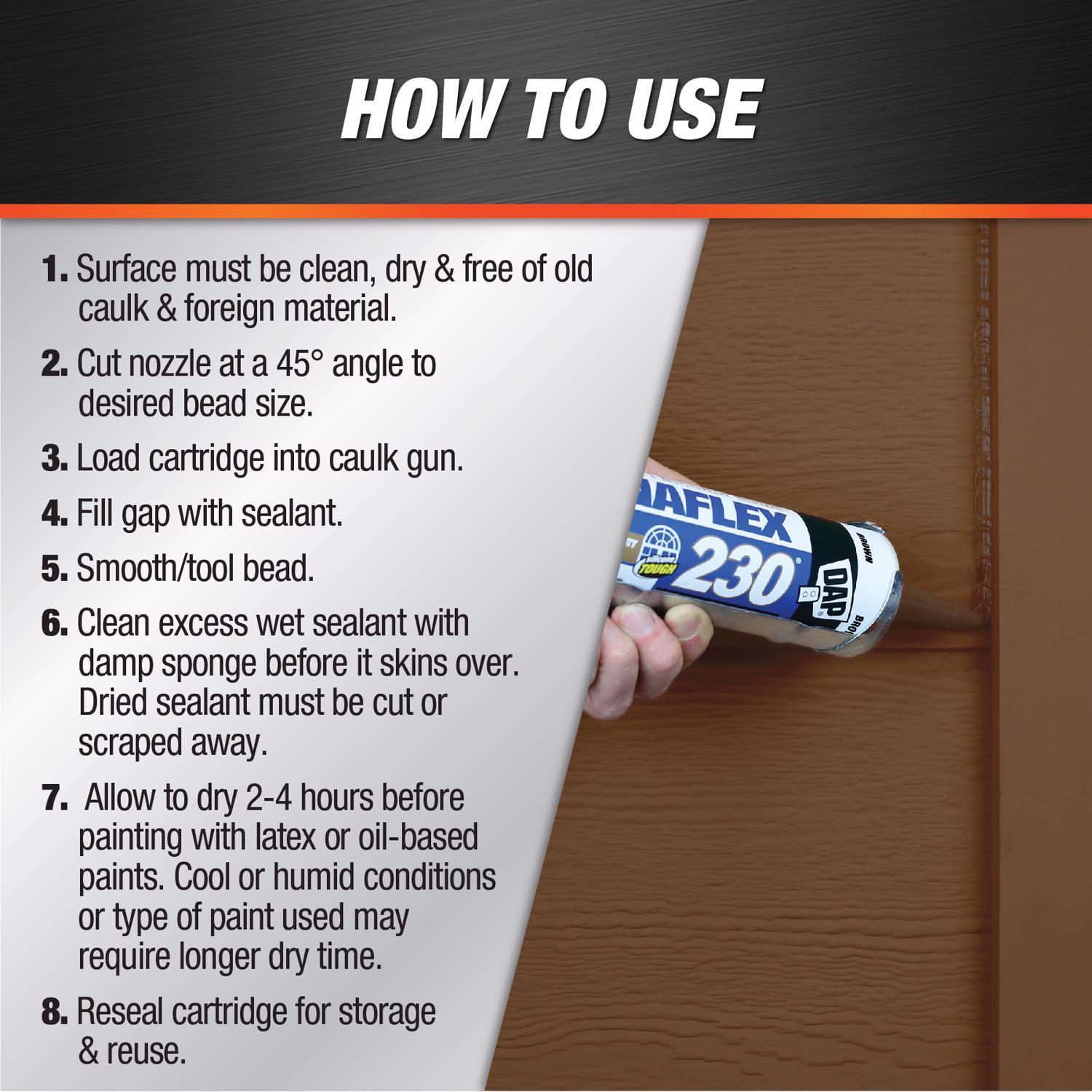 DAP Dynaflex 230 Brown Premium Latex Door/Siding/ Window Sealant 10.1 oz