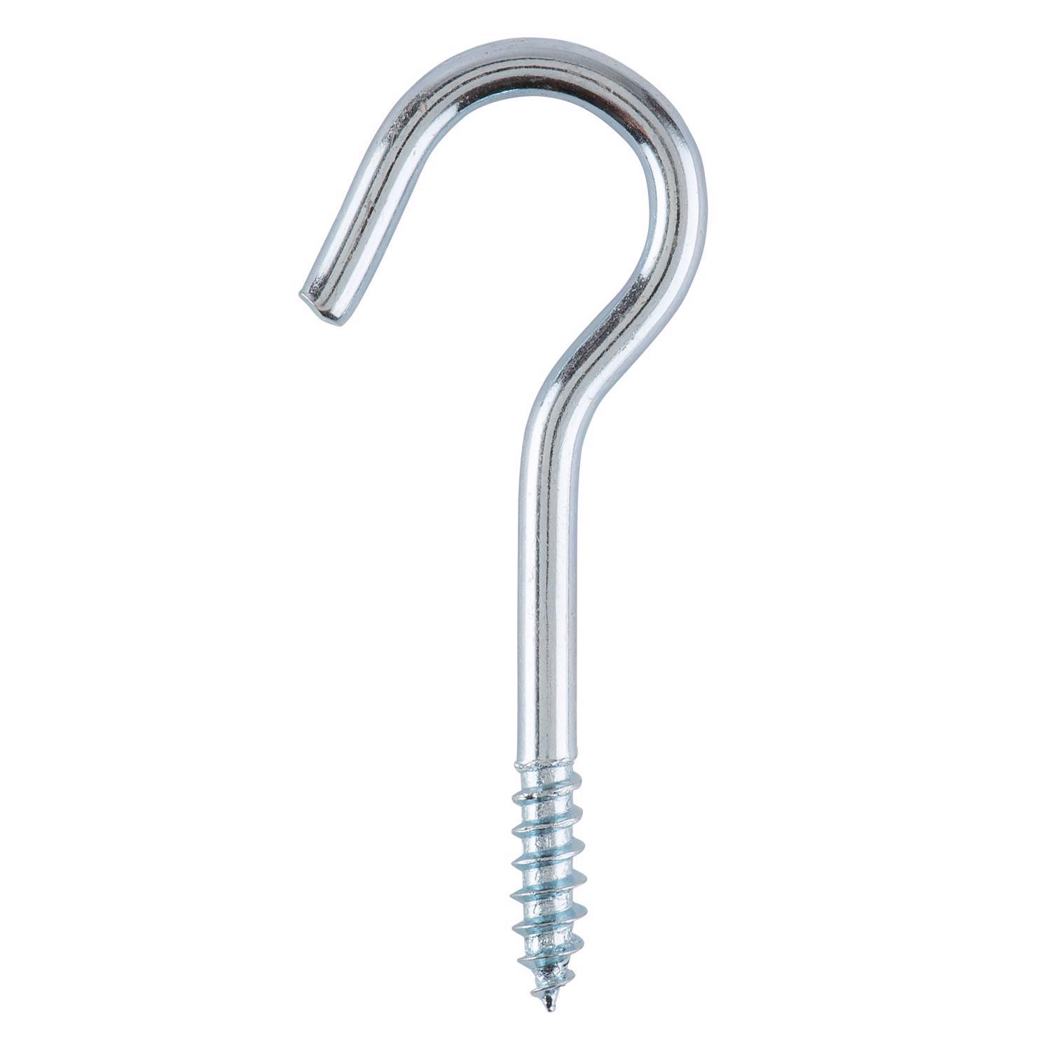 Ace Small Zinc-Plated Silver Steel 1.6875 in. L Ceiling Hook 25 lb 8 pk