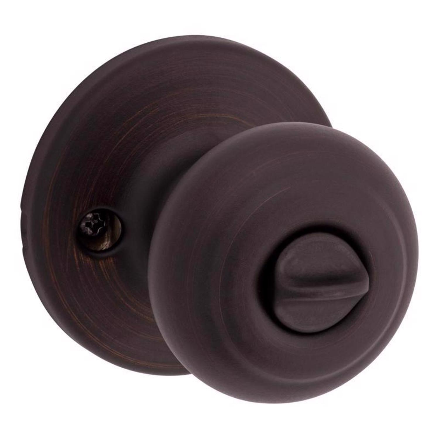 Kwikset SmartKey Security Cove Venetian Bronze Entry Door Knob KW1 2-3/4 in.