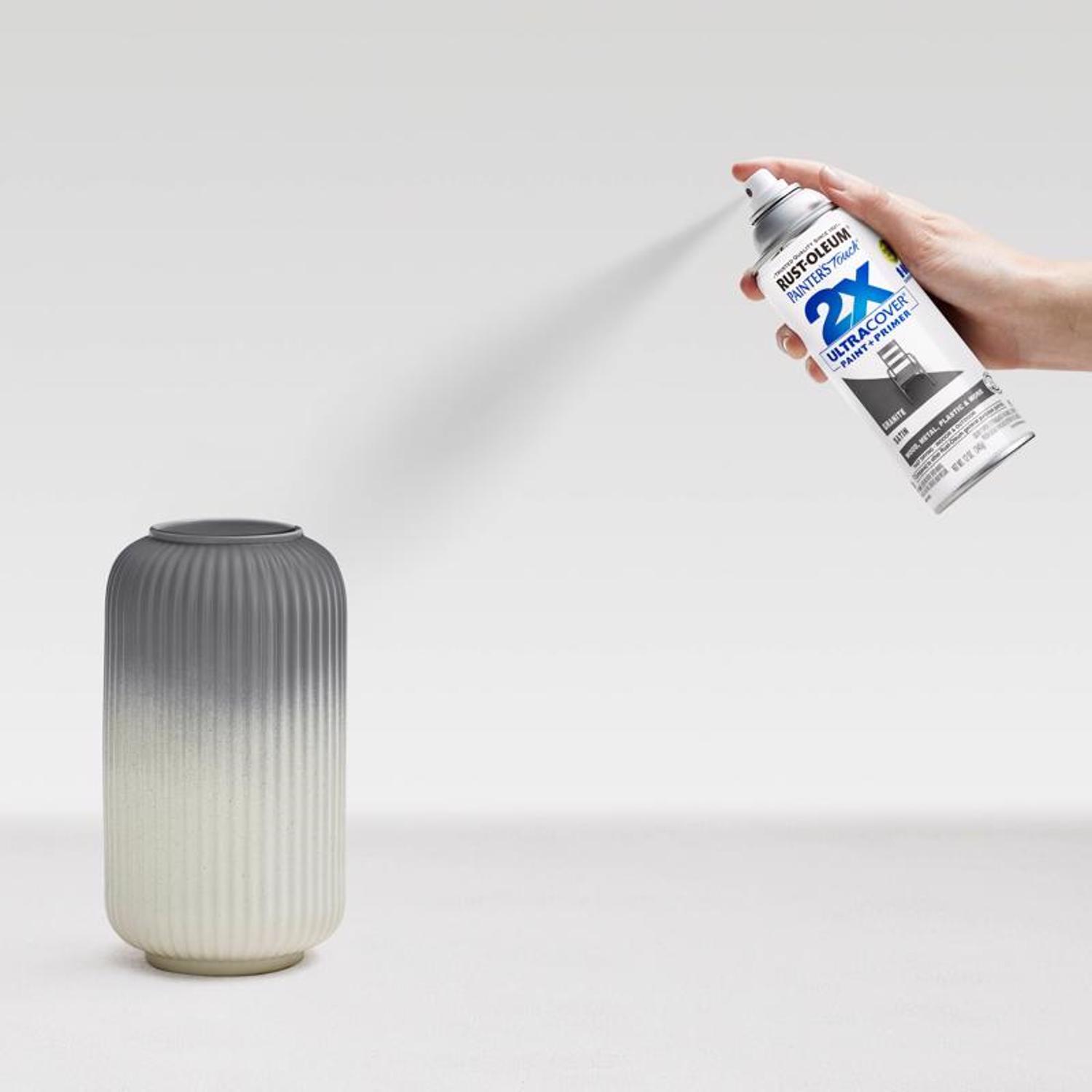 Rust-Oleum Painters Touch 2X Ultra Cover Satin Granite Paint+Primer Spray Paint 12 oz