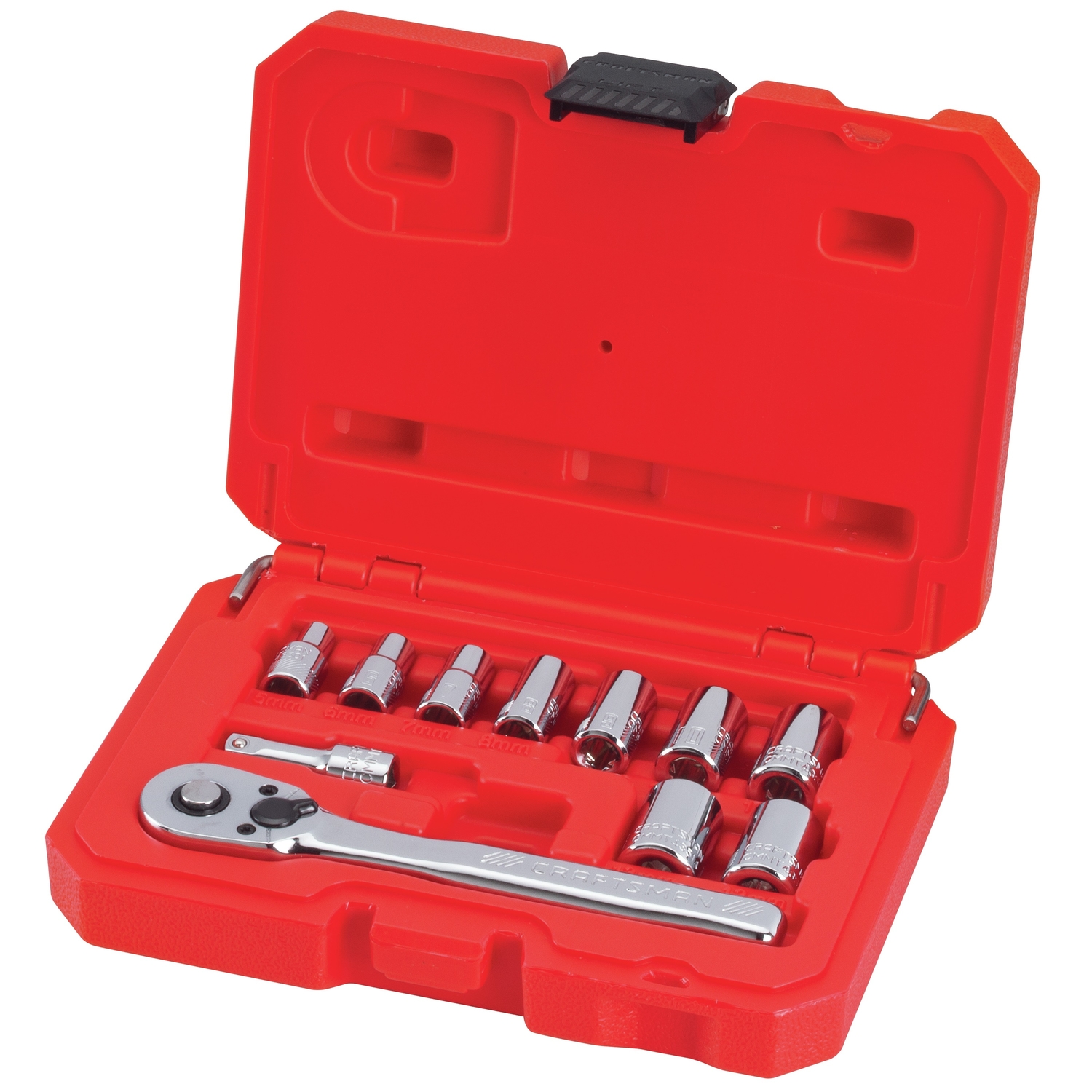 Craftsman 1/4 in. drive Metric 6 Point Socket and Ratchet Set 11 pc
